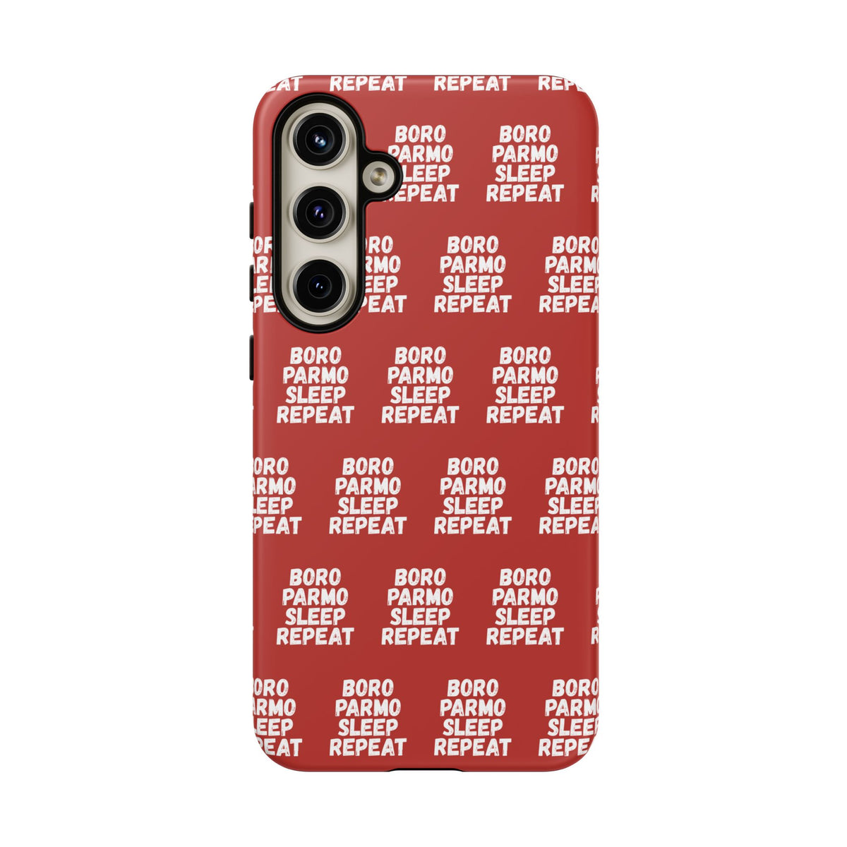 "BORO PARMO SLEEP REPEAT" Phone Case — Red Pattern Tough Case