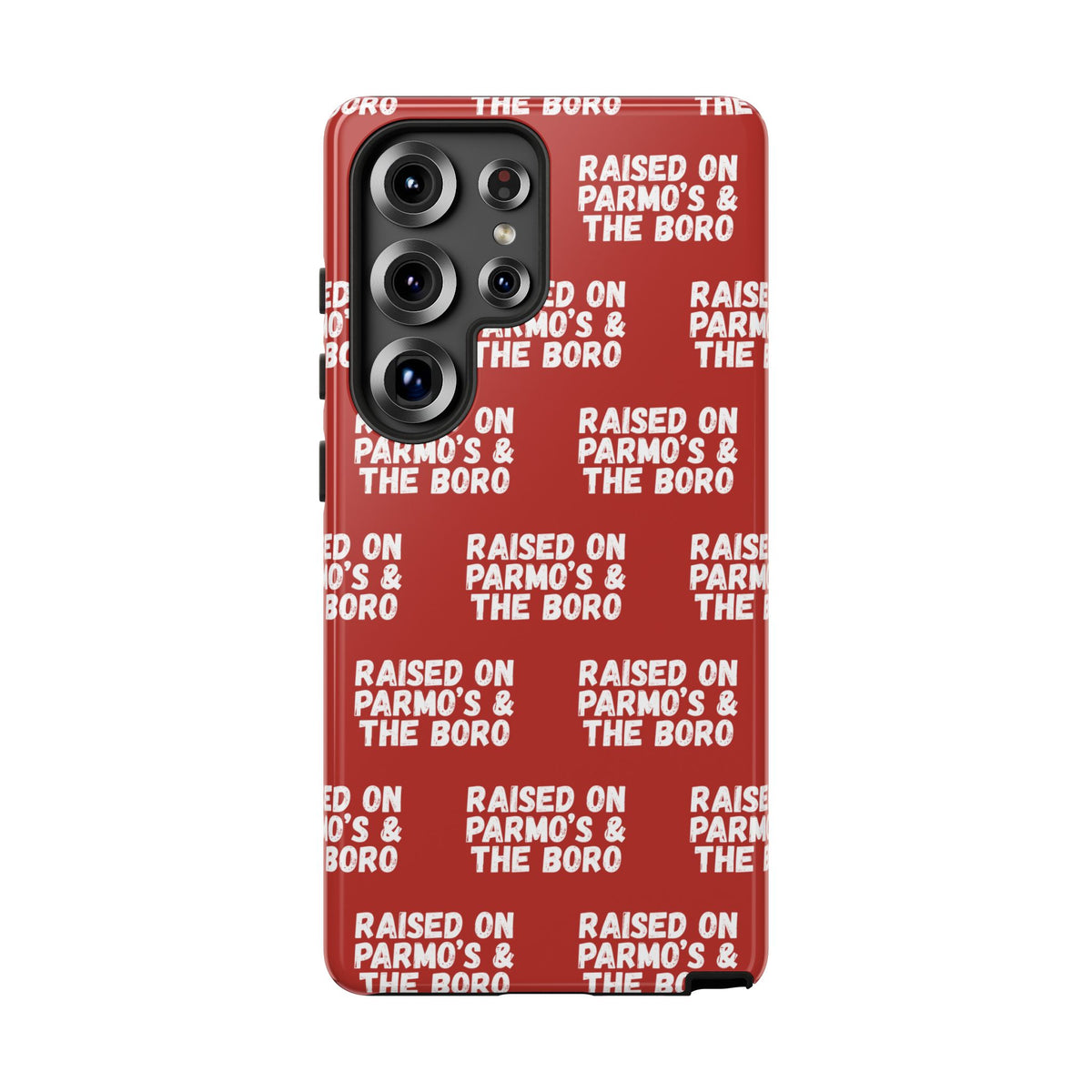 "RAISED ON PARMO'S AND THE BORO" Phone Case — Red Pattern Tough Case