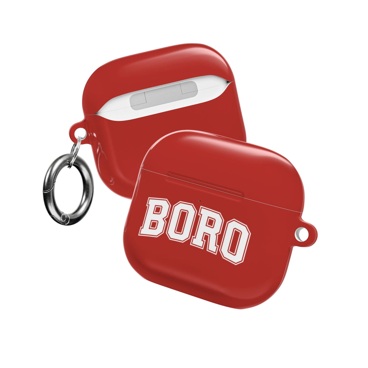 Boro Red AirPod Case (Gen 4) — Uni Style Block Letter Protective Cover