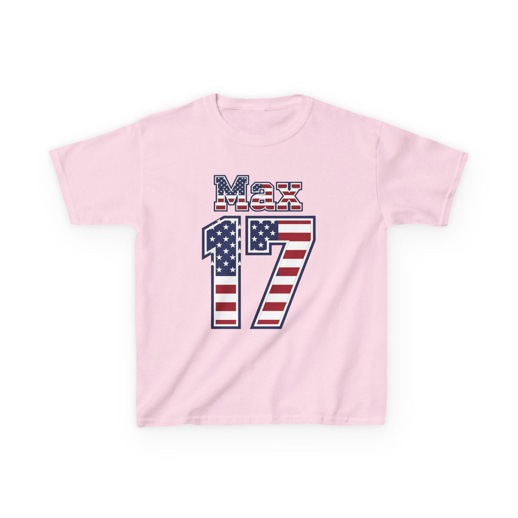 Kids Shirt 'Max 17' American Flag BORO Shirt, Max Arfsten is our Number 17 'Front print'