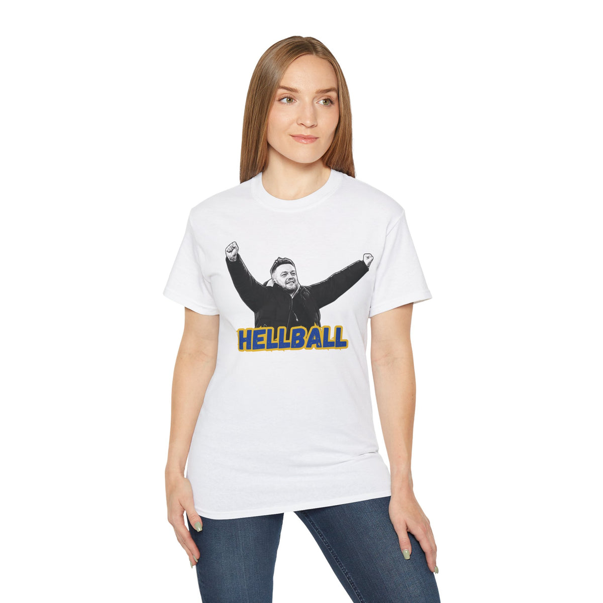 Hellball T‑Shirt — Retro Gaffer Graphic Tee, in Kim we trust