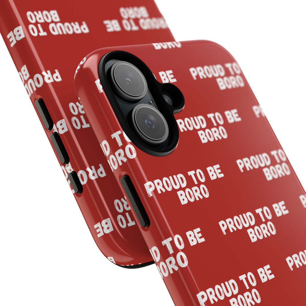 "PROUD TO BE BORO" Phone Case — Red Pattern Tough Case