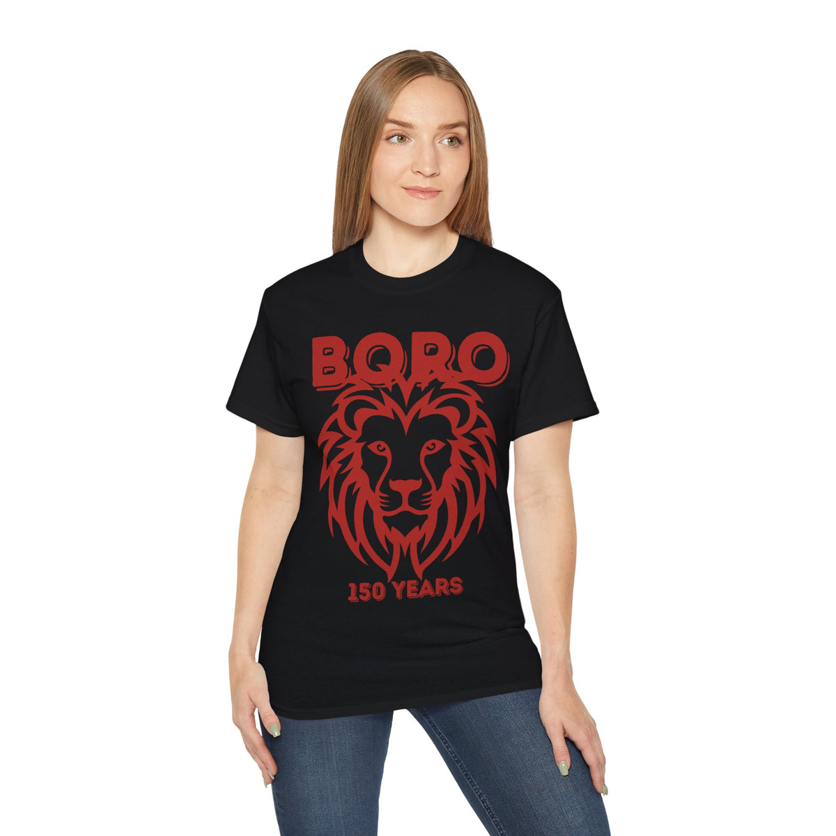 LARGE Black/Red Lion Mascot Tee – BORO 150 Years Commemorative T-Shirt