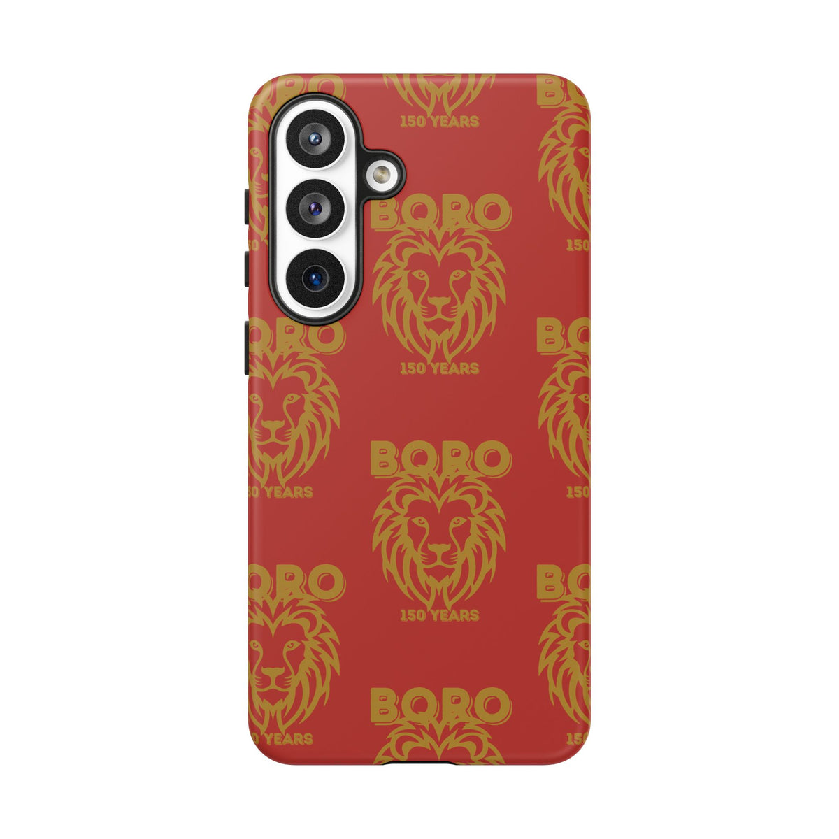 BORO Gold on red Lion Head Phone Case — Red 150 years Pattern Protective Case