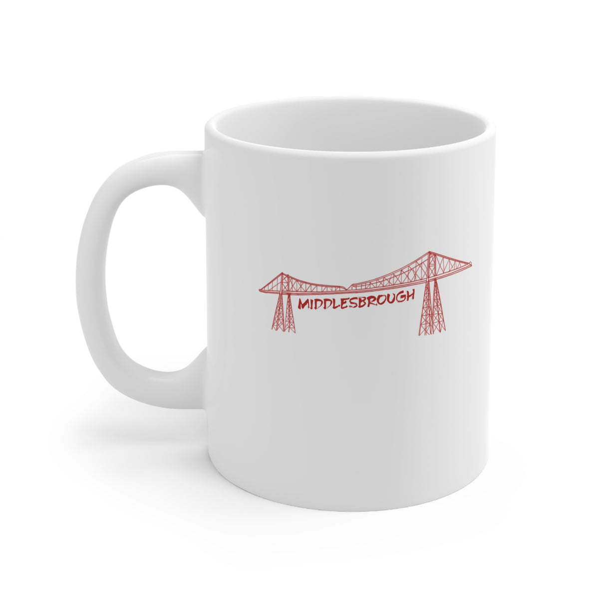 Middlesbrough Transporter Bridge Sketch Ceramic Mug — 11oz & 15oz Coffee Cup