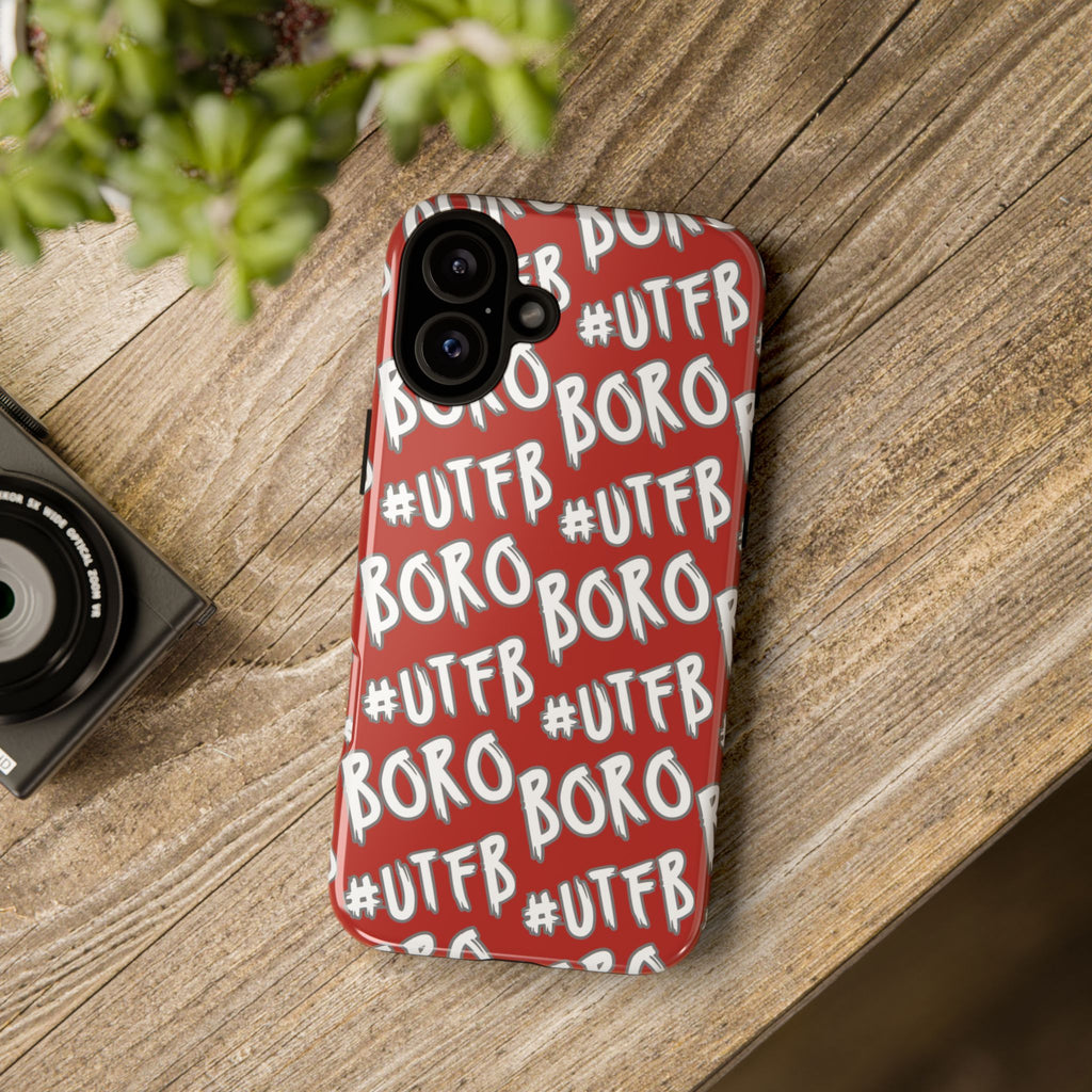 Phone Case — Red #UTFB BORO Pattern Protective Case