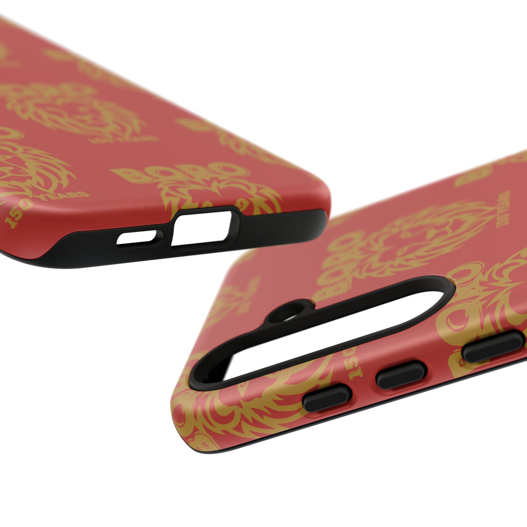 BORO Gold on red Lion Head Phone Case — Red 150 years Pattern Protective Case