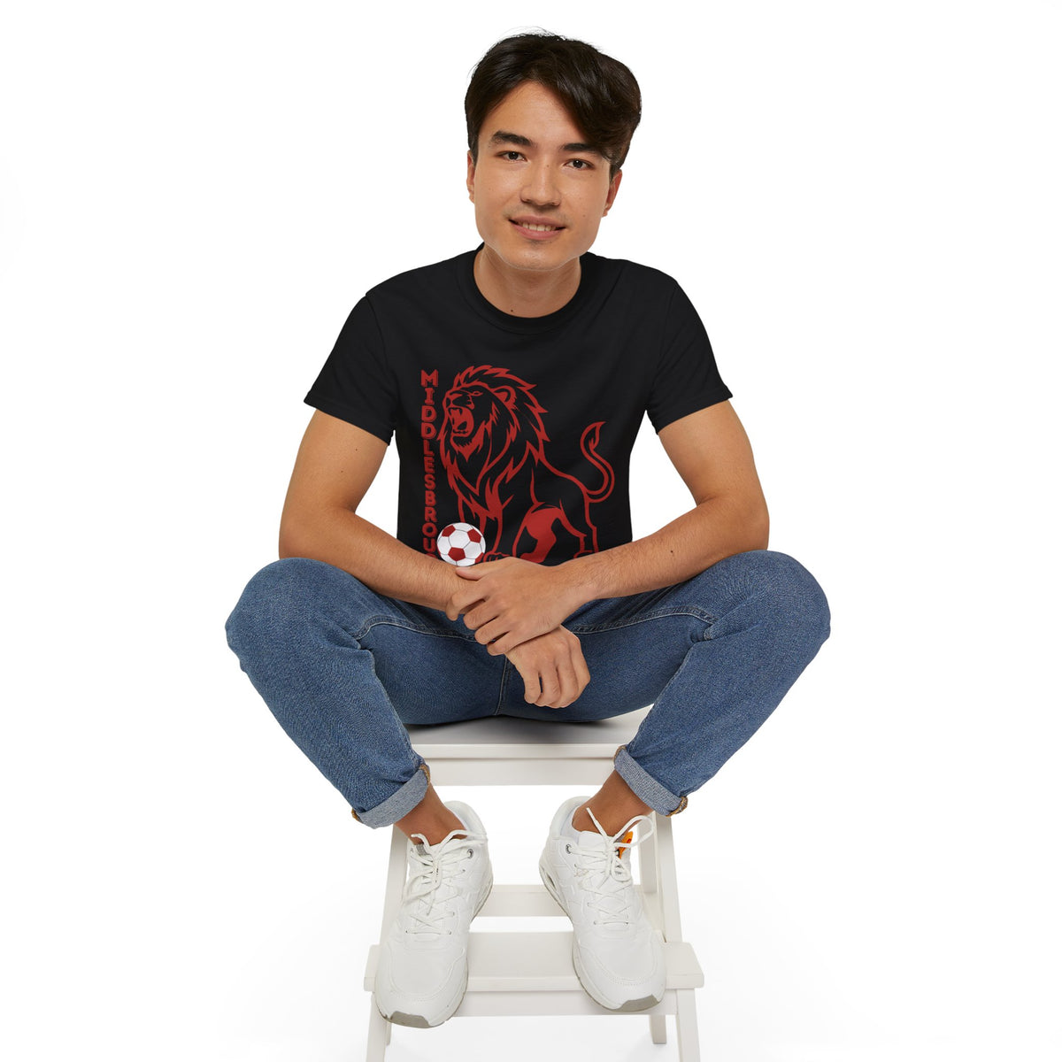 Black/Red Middlesbrough 150 Years Lion Football T-Shirt