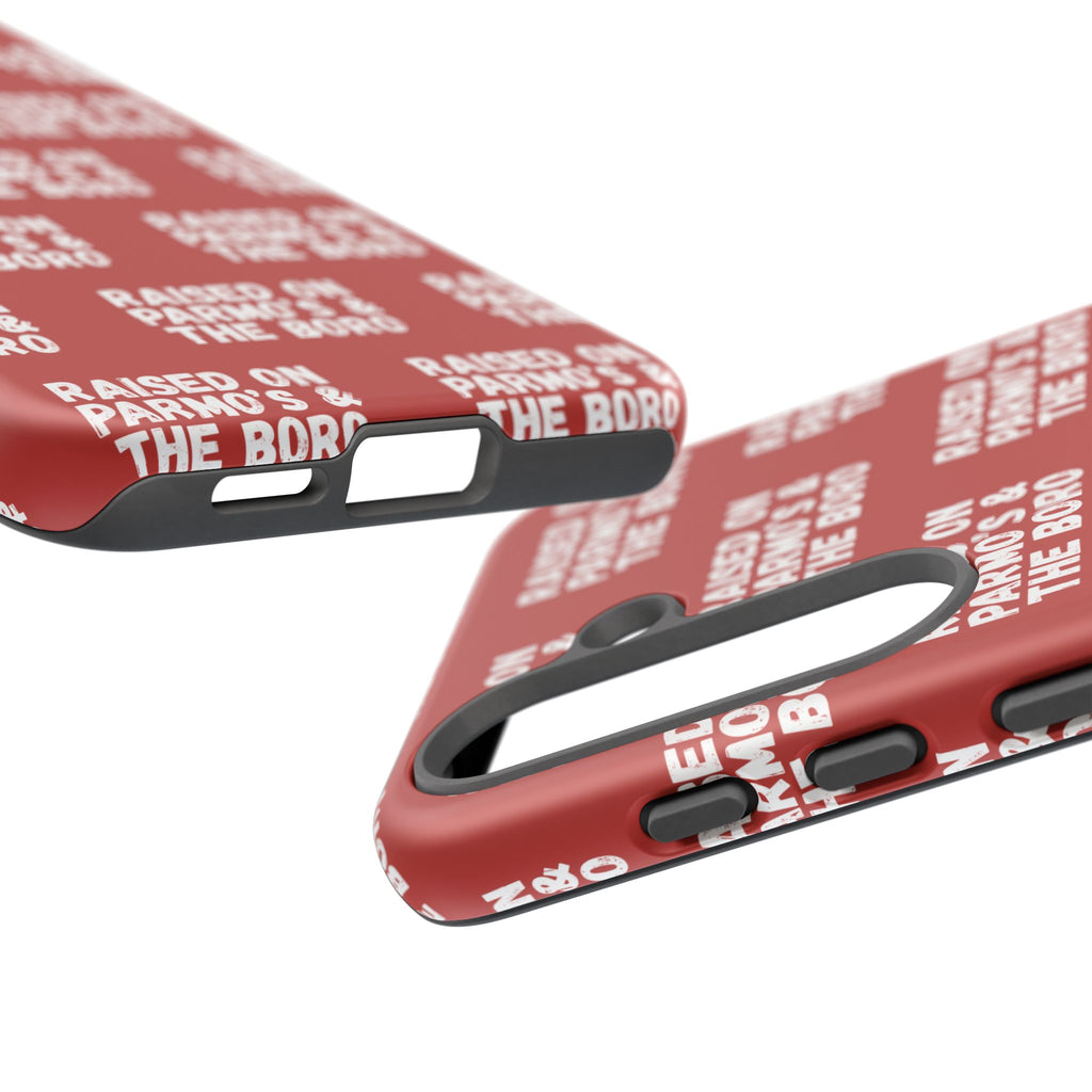"RAISED ON PARMO'S AND THE BORO" Phone Case — Red Pattern Tough Case