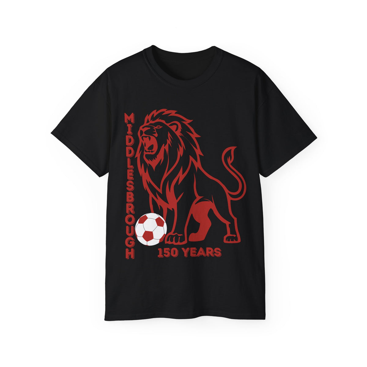 Black/Red Middlesbrough 150 Years Lion Football T-Shirt