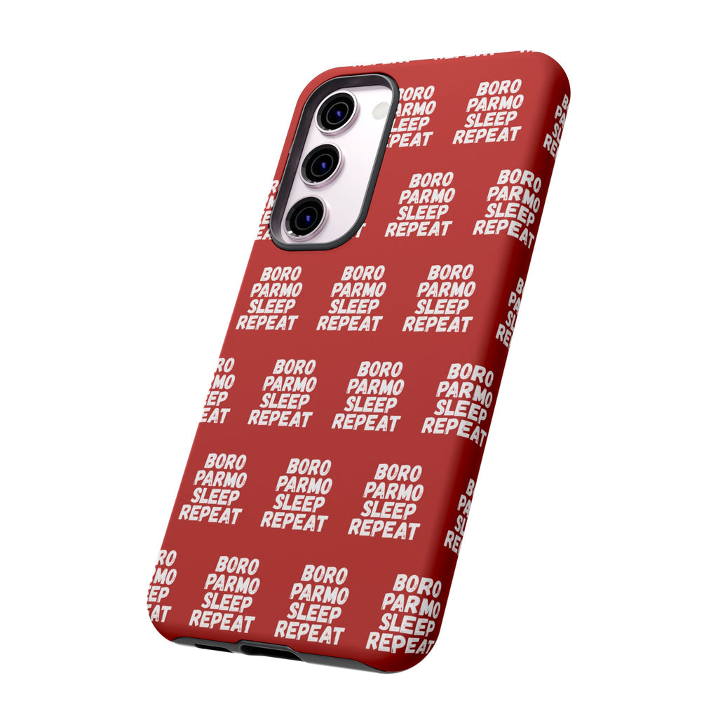 "BORO PARMO SLEEP REPEAT" Phone Case — Red Pattern Tough Case