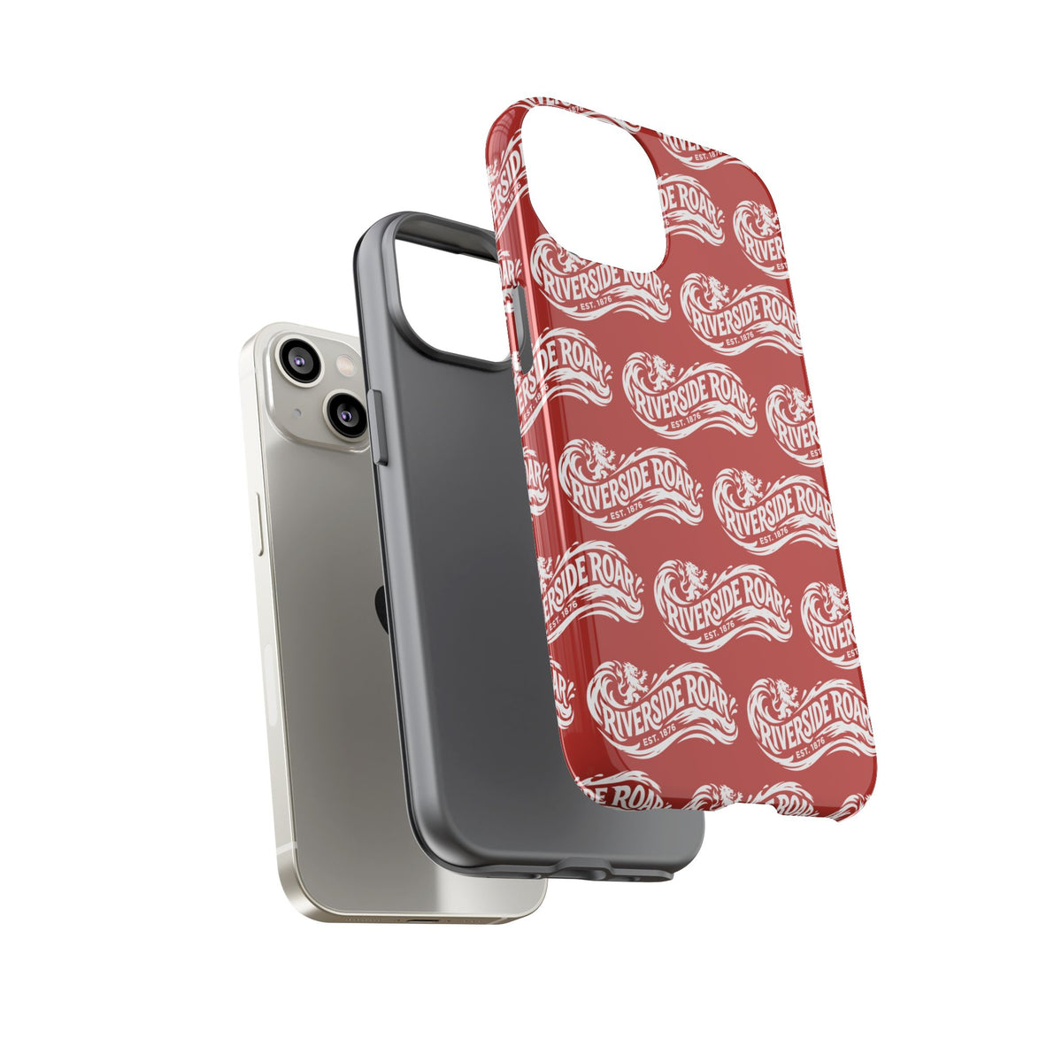 Riverside Roar Patterned Tough Case (White on Red) iPhone & Samsung