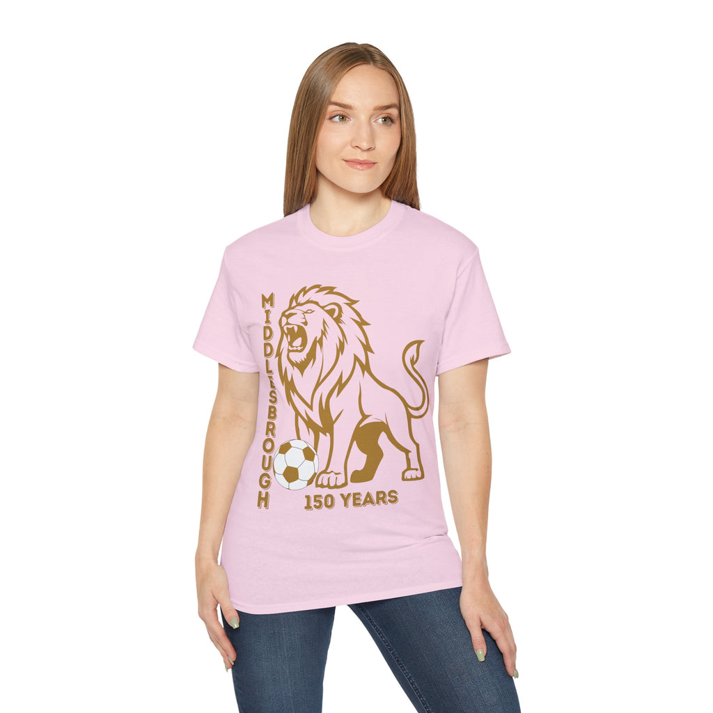 GOLD Middlesbrough 150 Years Lion Football T-Shirt