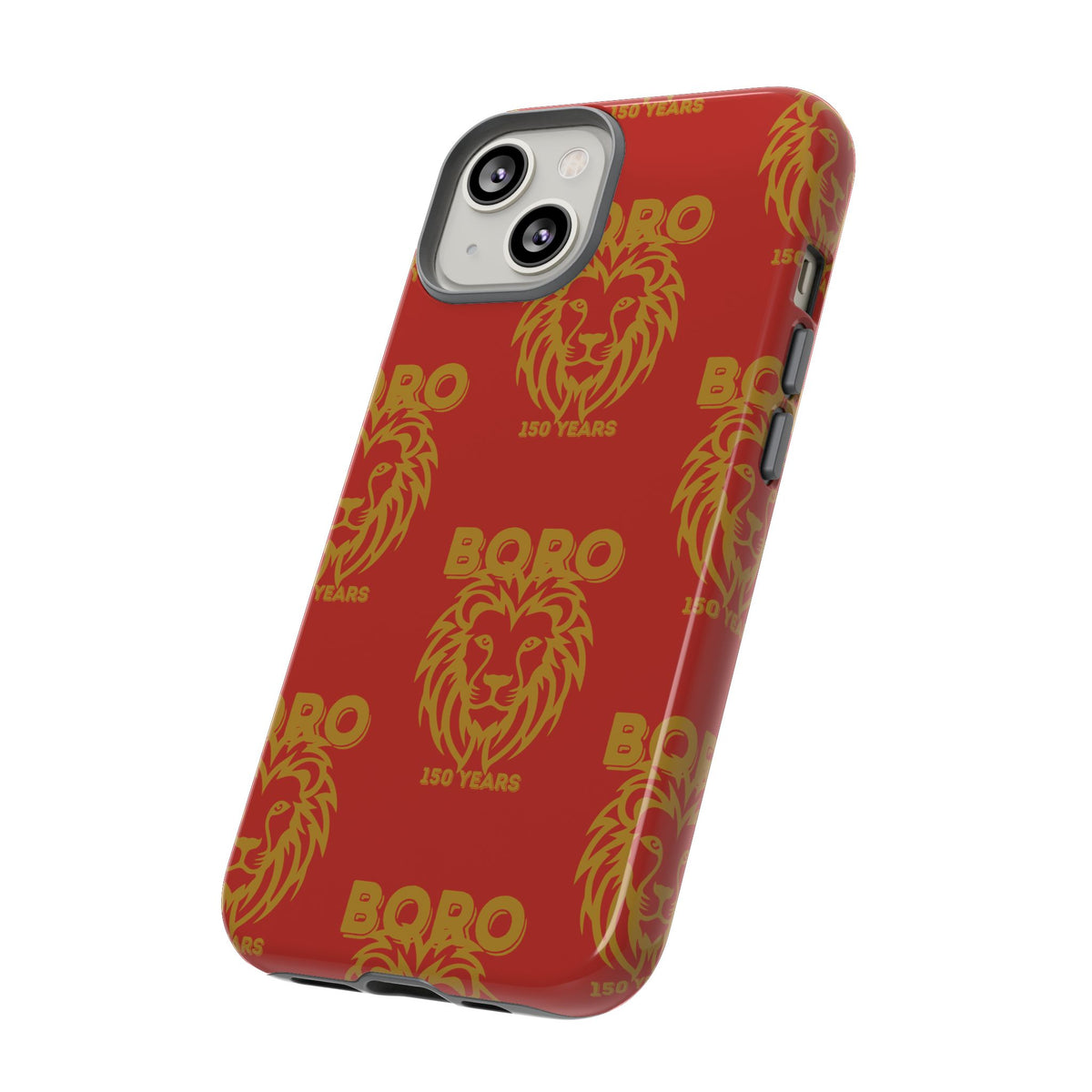 BORO Gold on red Lion Head Phone Case — Red 150 years Pattern Protective Case
