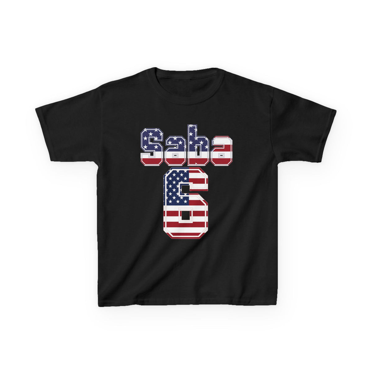 Kids Shirt 'Saba 6' American Flag BORO Shirt, Sabastian Berhalter is our Number 6 'Front print'