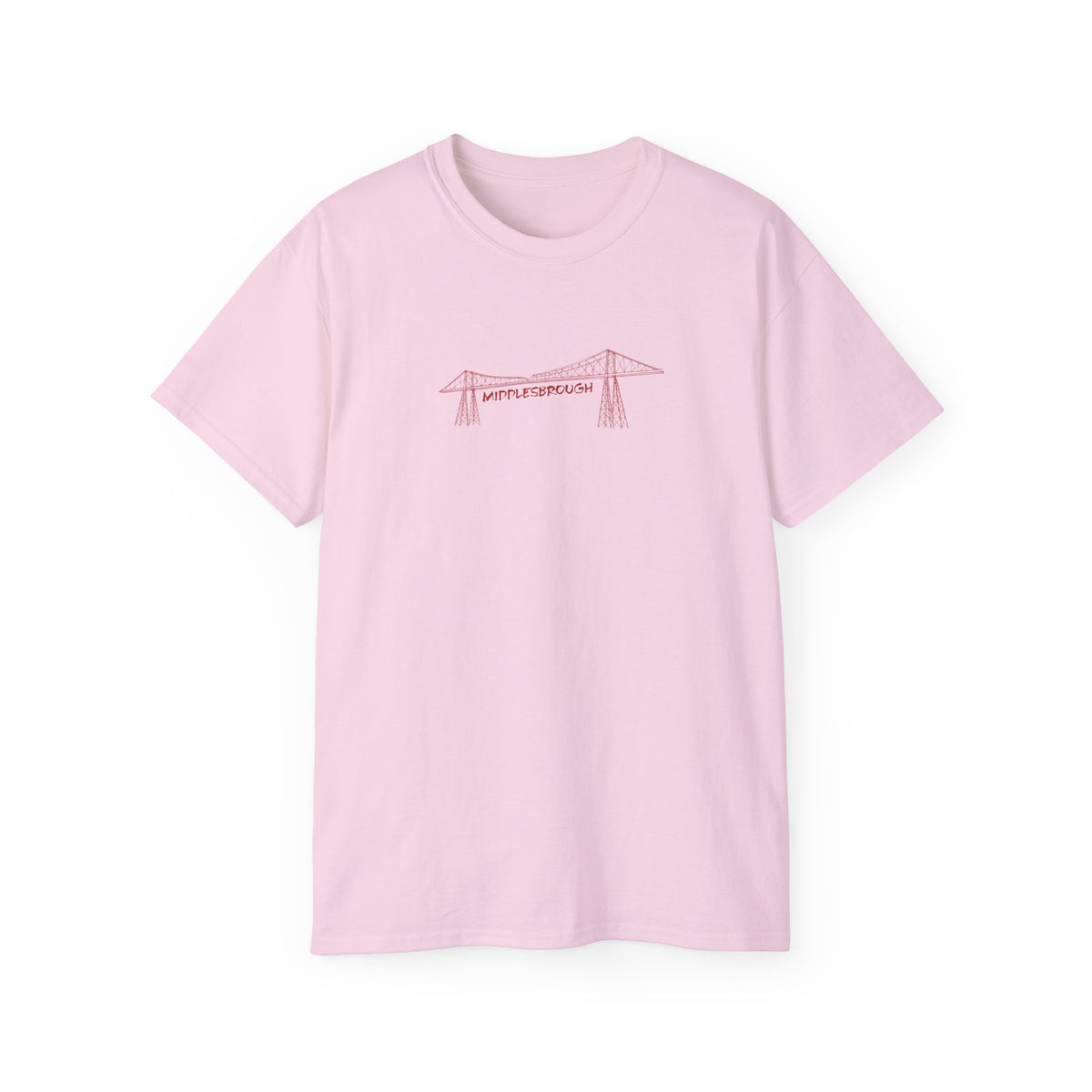 Transporter Bridge Sketch T‑Shirt — Minimalist Hand‑Drawn Middlesbrough Bridge Design