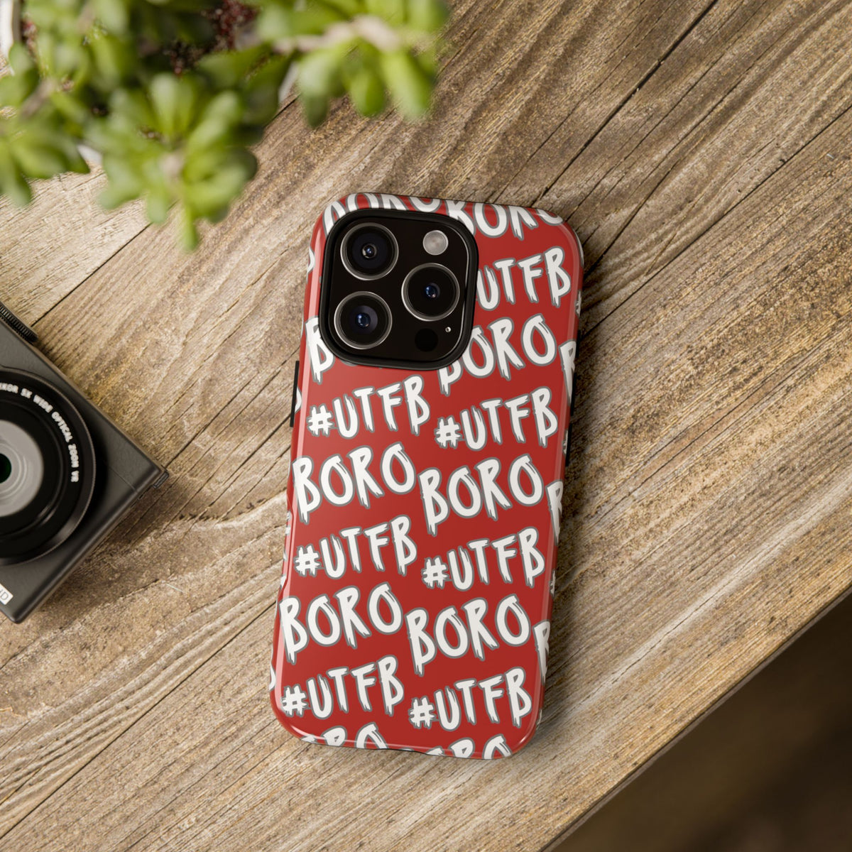 Phone Case — Red #UTFB BORO Pattern Protective Case
