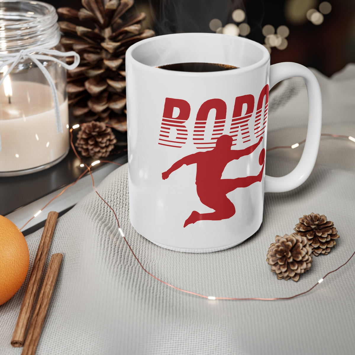 BORO Football Mug — Ceramic Coffee Cup (11oz & 15oz)