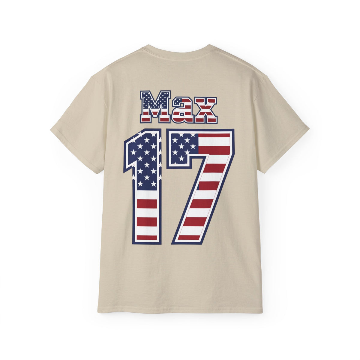 Max Arfsten Number 17 USA Flag Shirt for the BORO 'back print only'