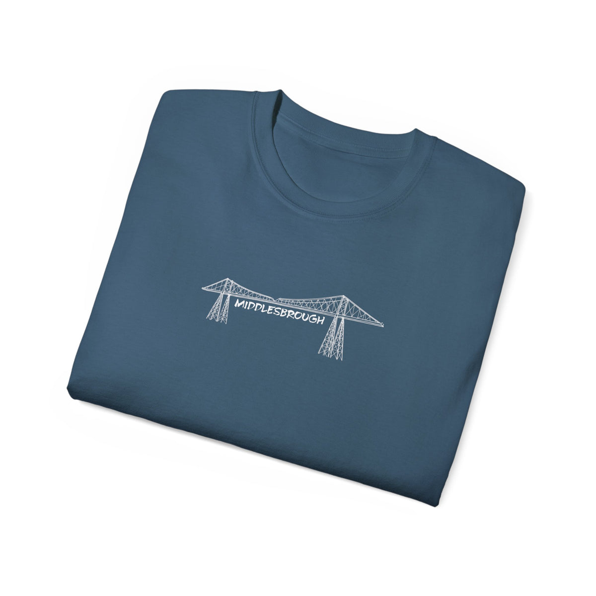 Transporter Bridge Sketch T‑Shirt — Minimalist Hand‑Drawn Middlesbrough Bridge Design
