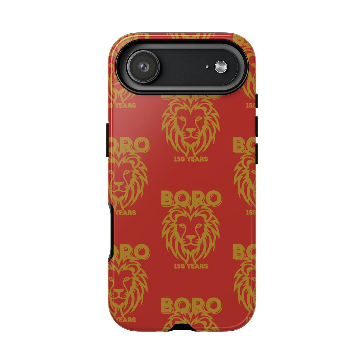 BORO Gold on red Lion Head Phone Case — Red 150 years Pattern Protective Case