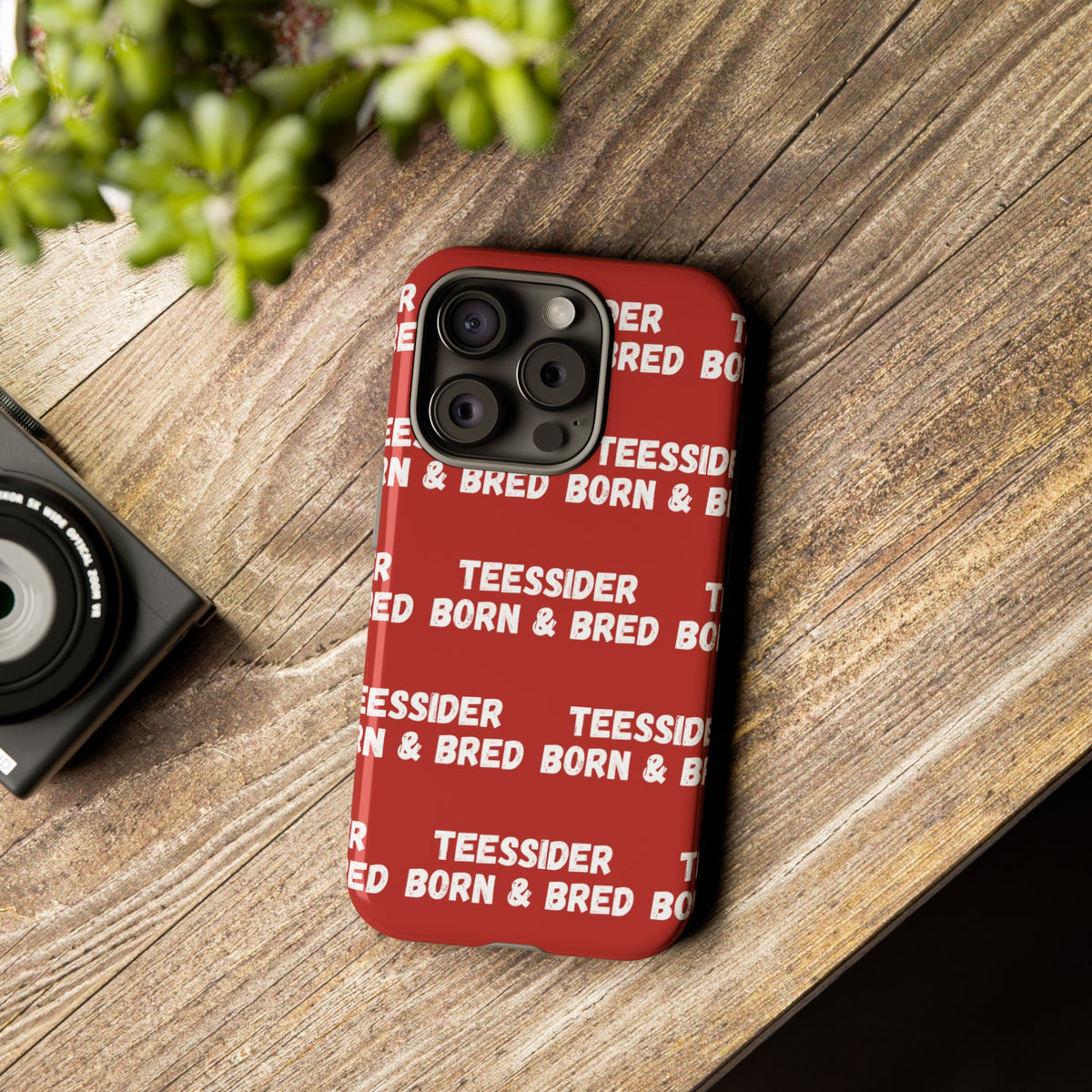 "TEESSIDE BORN & BRED" Phone Case — Red Pattern Tough Case