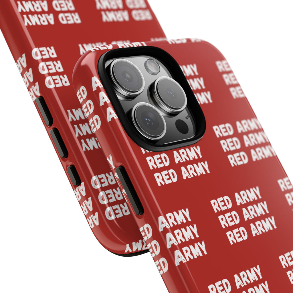 "RED ARMY RED ARMY RED ARMY" Phone Case — Red Pattern Tough Case