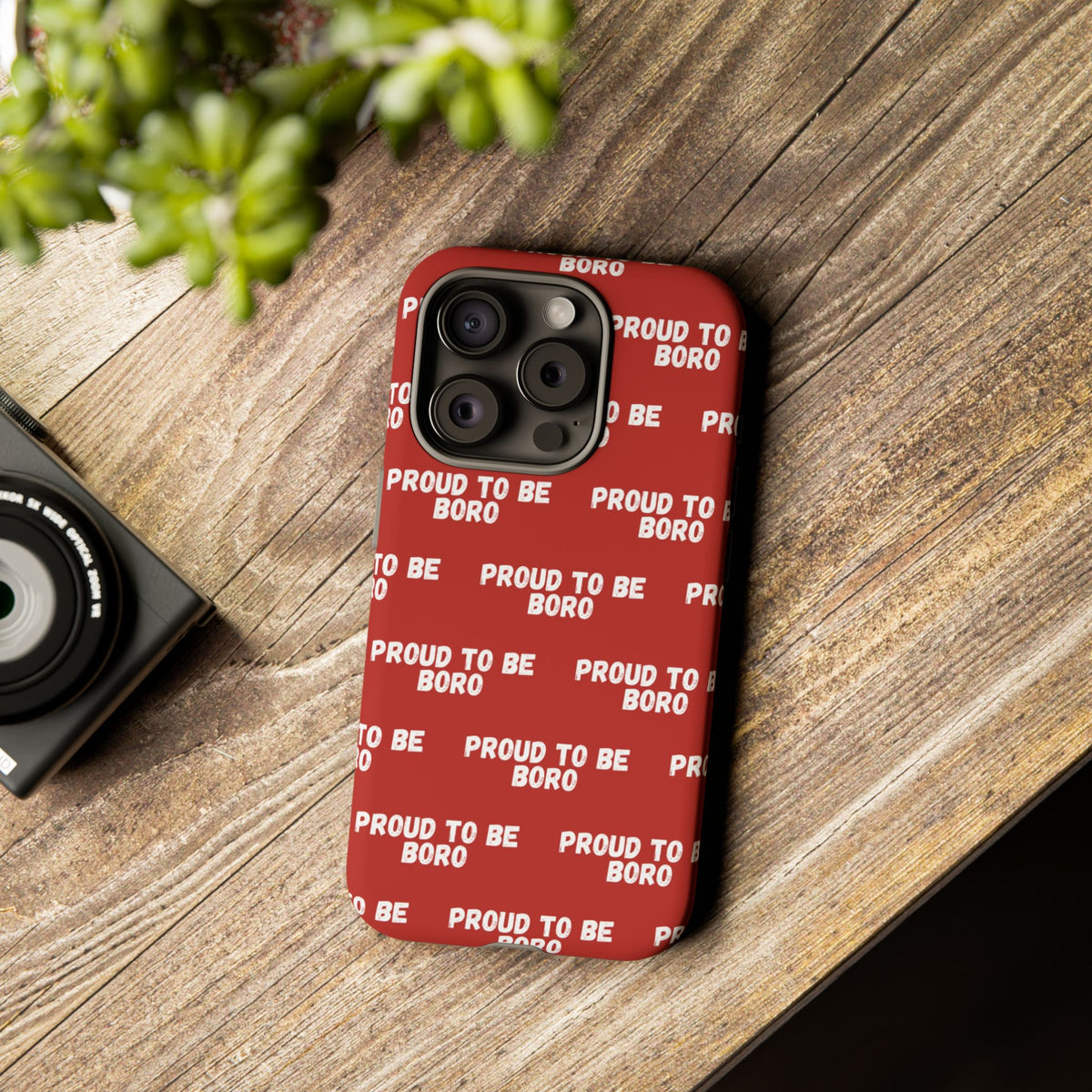 "PROUD TO BE BORO" Phone Case — Red Pattern Tough Case