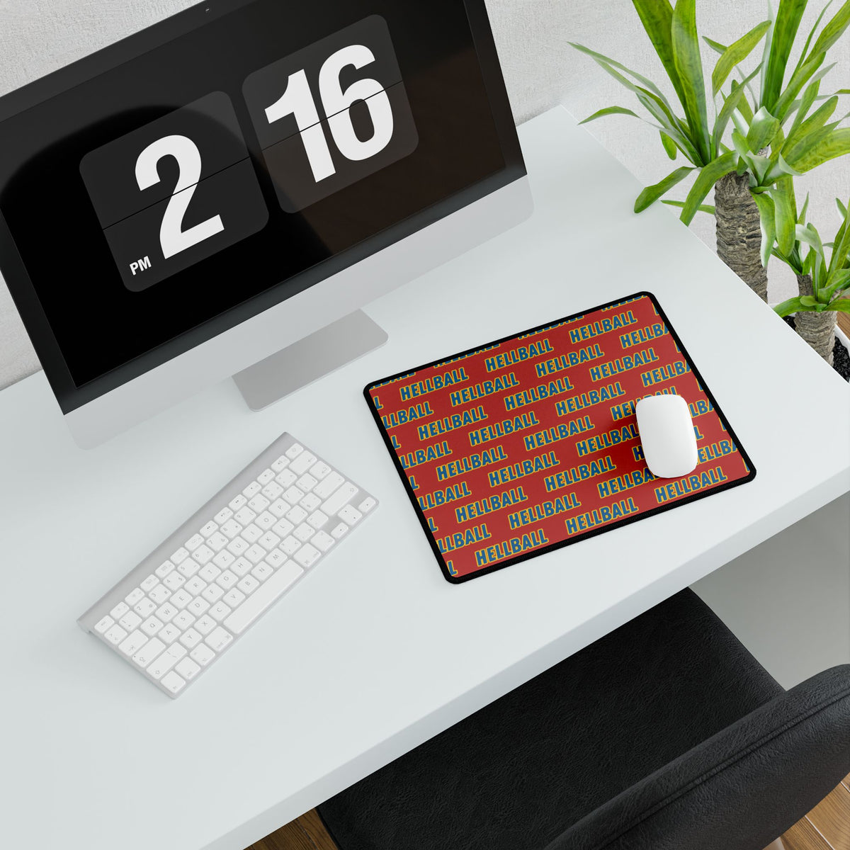 BORO Hellball Pattern Desk Mat — Retro Red & Teal Gaming Mousepad