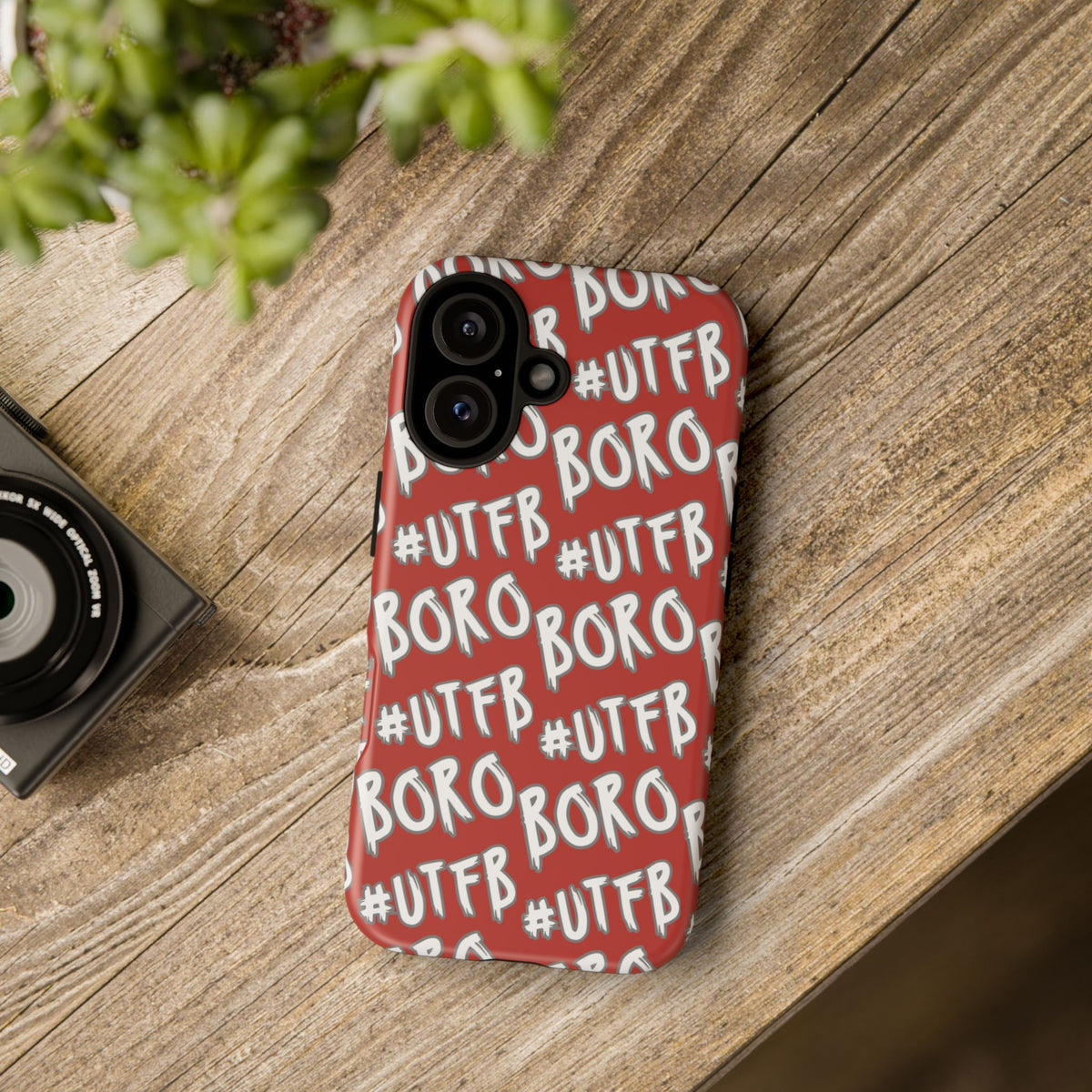 Phone Case — Red #UTFB BORO Pattern Protective Case