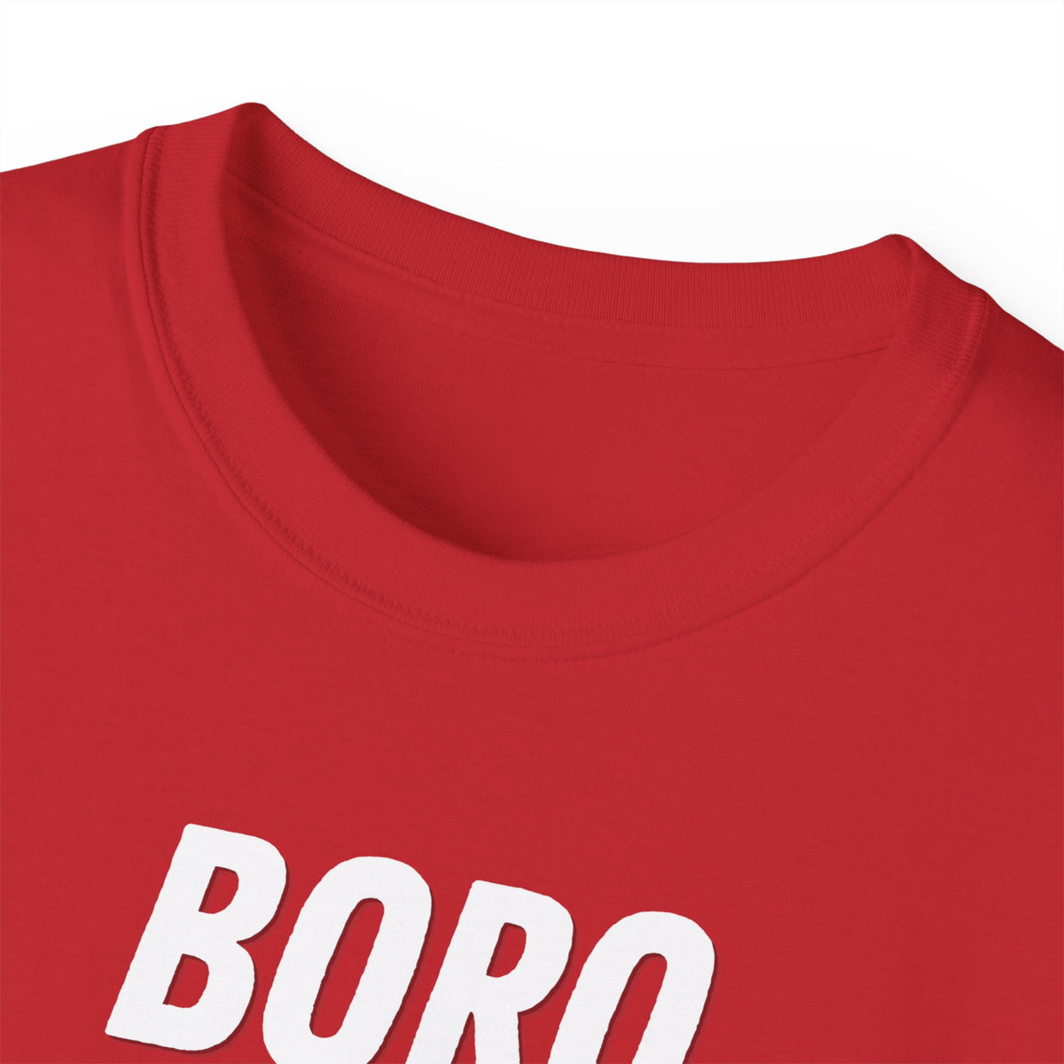 Boro Boro Boro Graphic Tee — Retro Red Logo Cotton T-Shirt