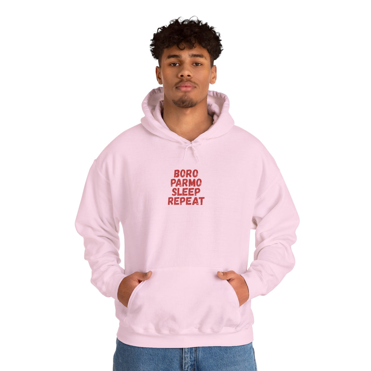 Boro Parmo Sleep Repeat Hoodie — #UTB BORO STYLE - 'front print'