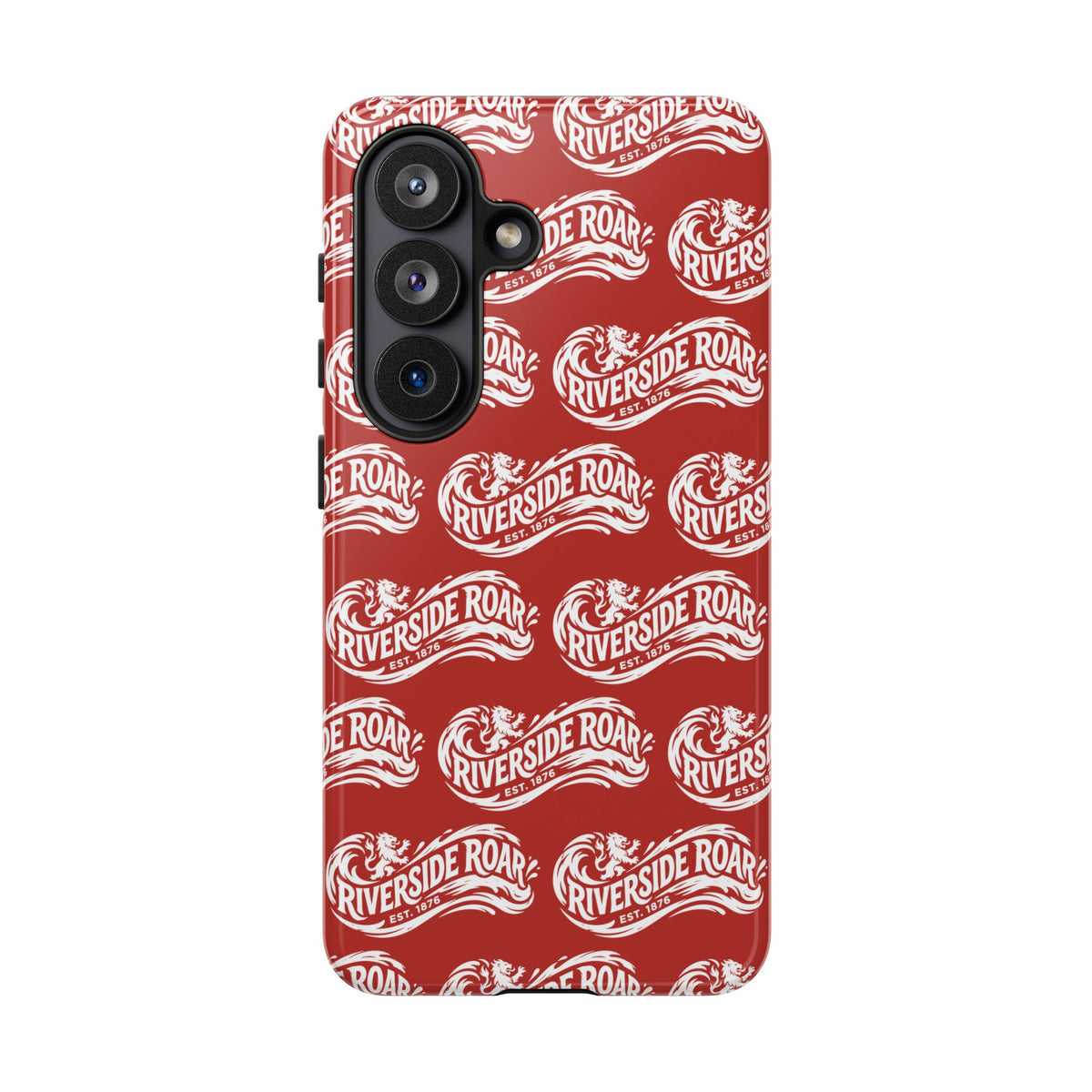 Riverside Roar Patterned Tough Case (White on Red) iPhone & Samsung
