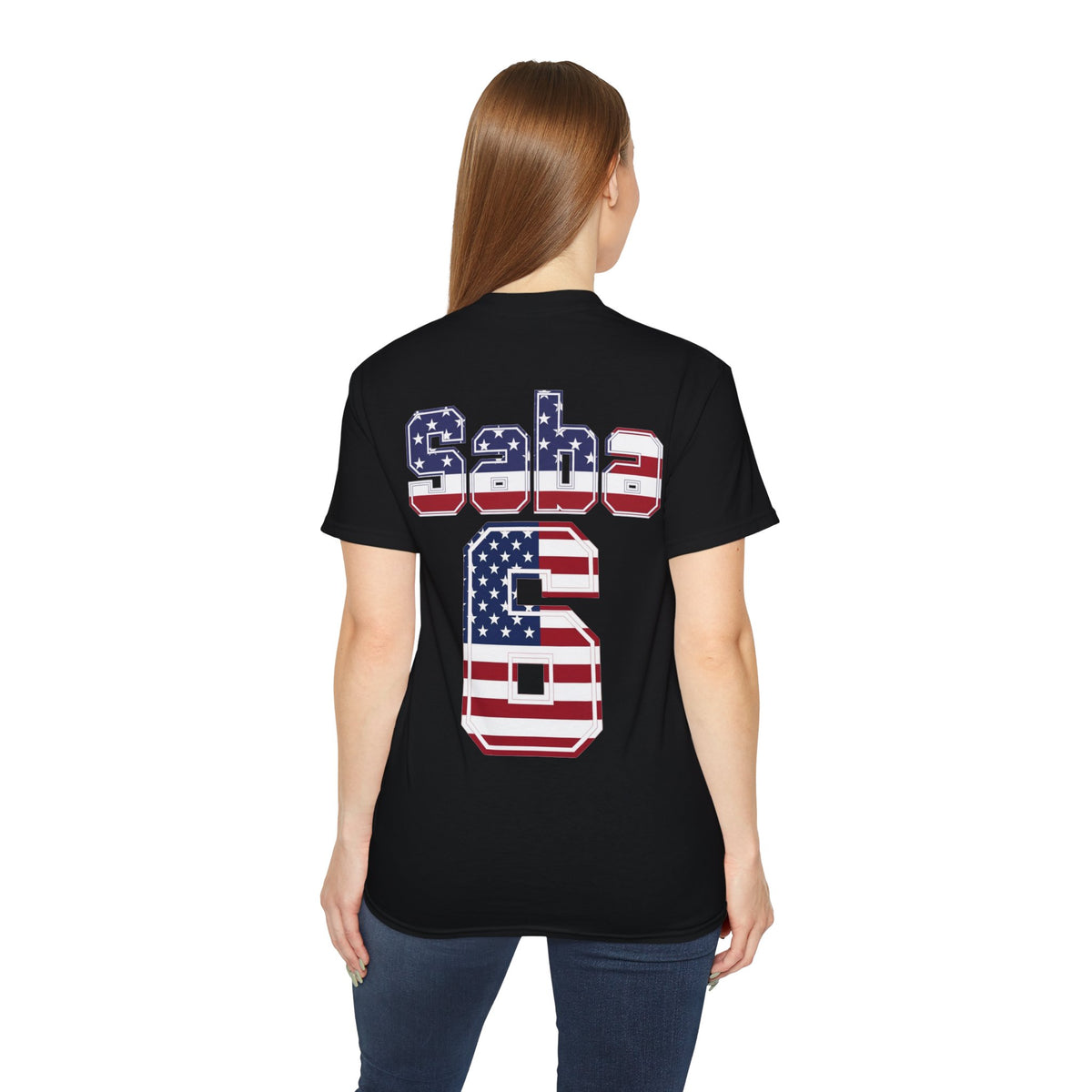 Sabastian Berhalter Number 6 USA Flag Shirt for the BORO 'back print only'