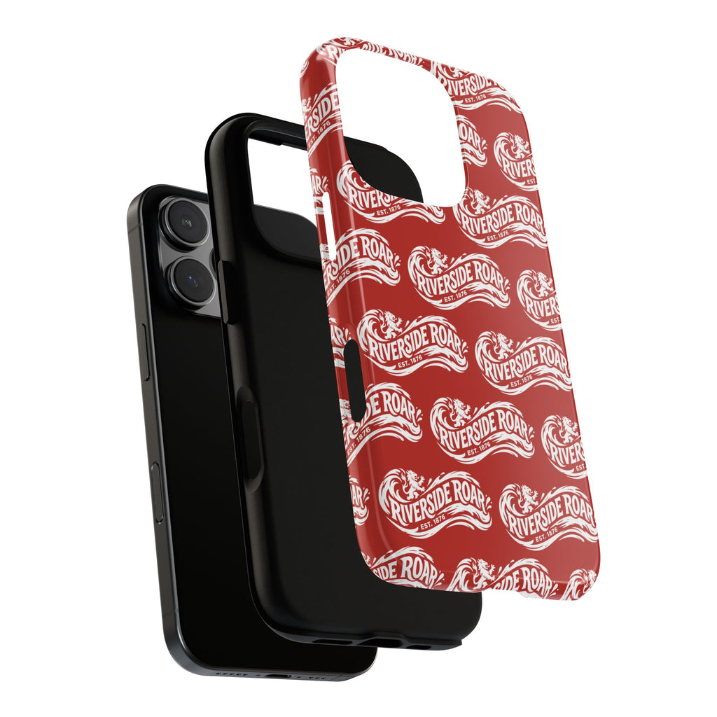 Riverside Roar Patterned Tough Case (White on Red) iPhone & Samsung