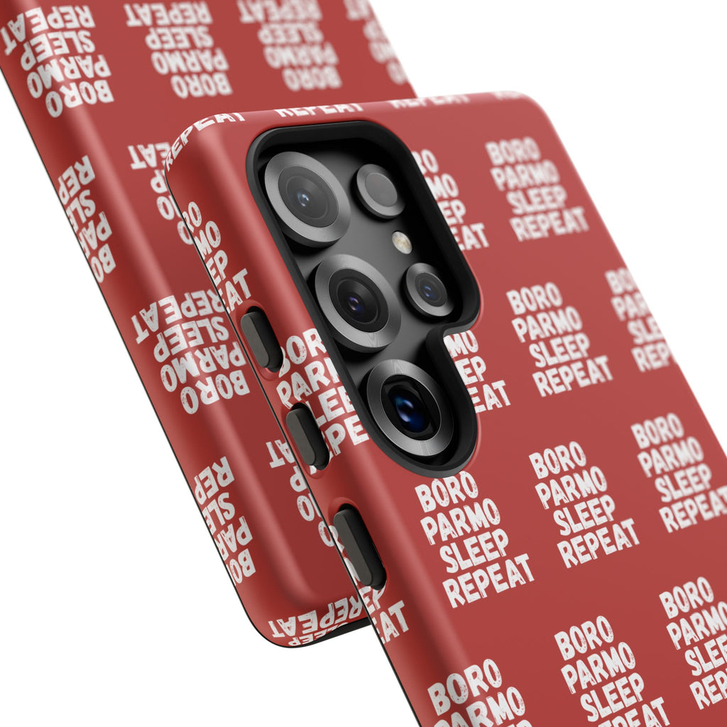 "BORO PARMO SLEEP REPEAT" Phone Case — Red Pattern Tough Case