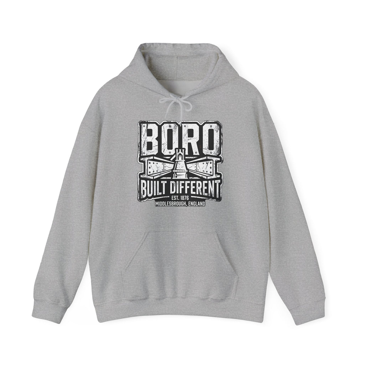 Boro Built Different Hoodie — Middlesbrough Proud Graphic Sweatshirt 'front print'