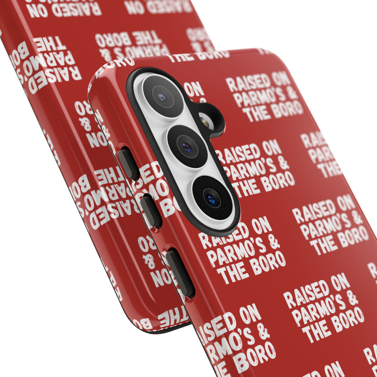"RAISED ON PARMO'S AND THE BORO" Phone Case — Red Pattern Tough Case