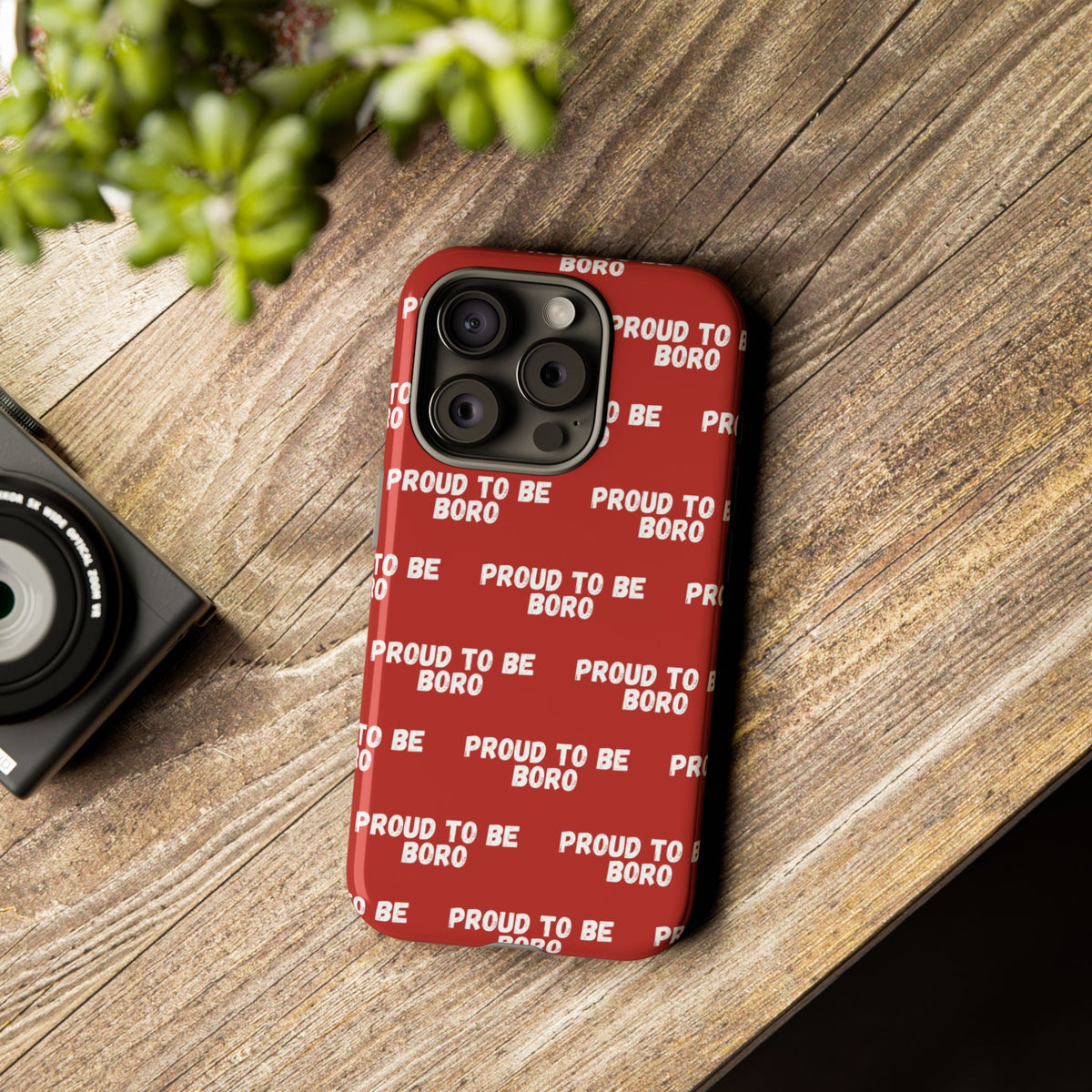 "PROUD TO BE BORO" Phone Case — Red Pattern Tough Case