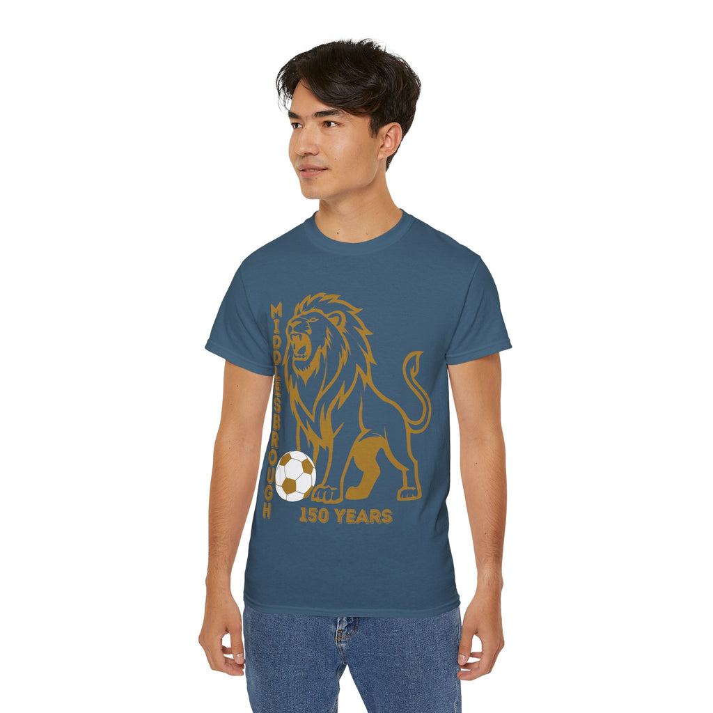 GOLD Middlesbrough 150 Years Lion Football T-Shirt