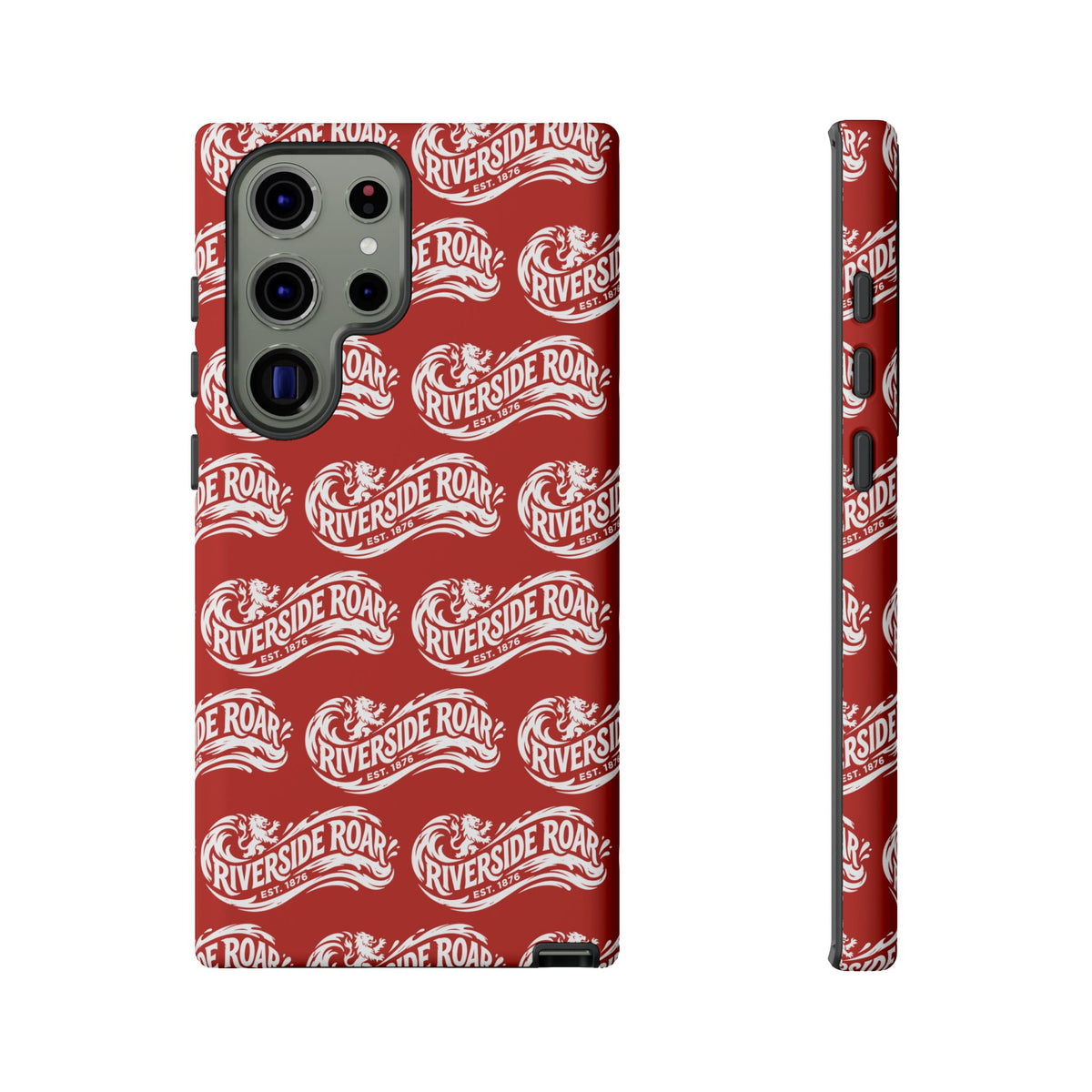 Riverside Roar Patterned Tough Case (White on Red) iPhone & Samsung