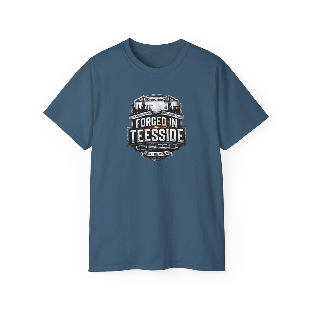 Forged in Teesside Graphic Tee, Industrial England T‑Shirt, Teesside Built The World, British Steel
