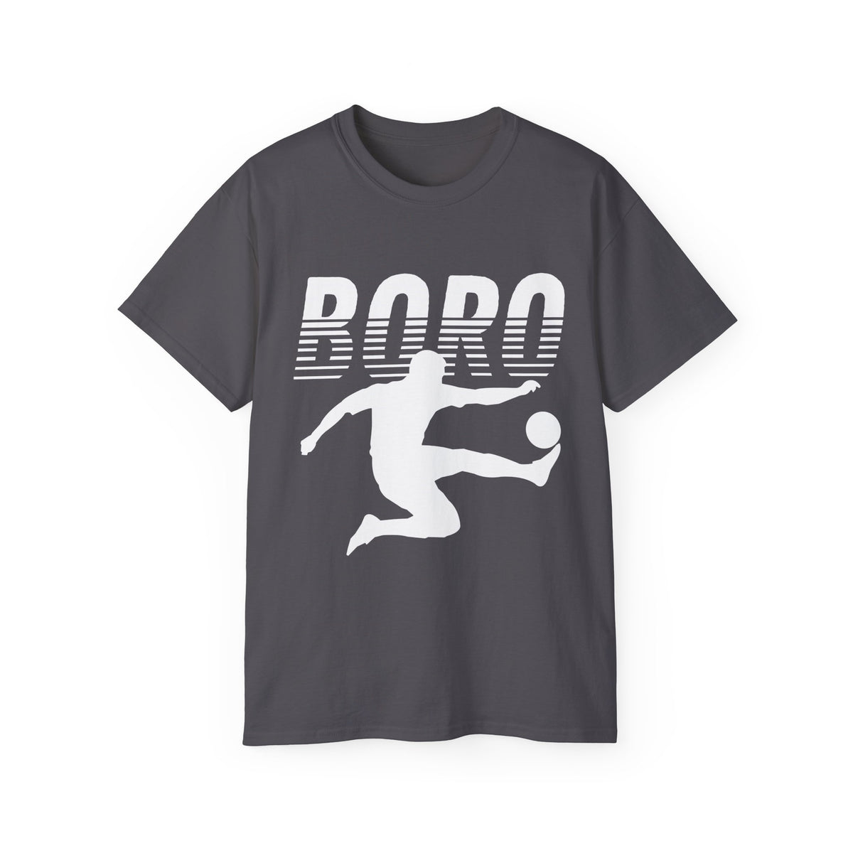 Boro Fade Footballer Tee — Silhouette Kicker Football Fan Shirt