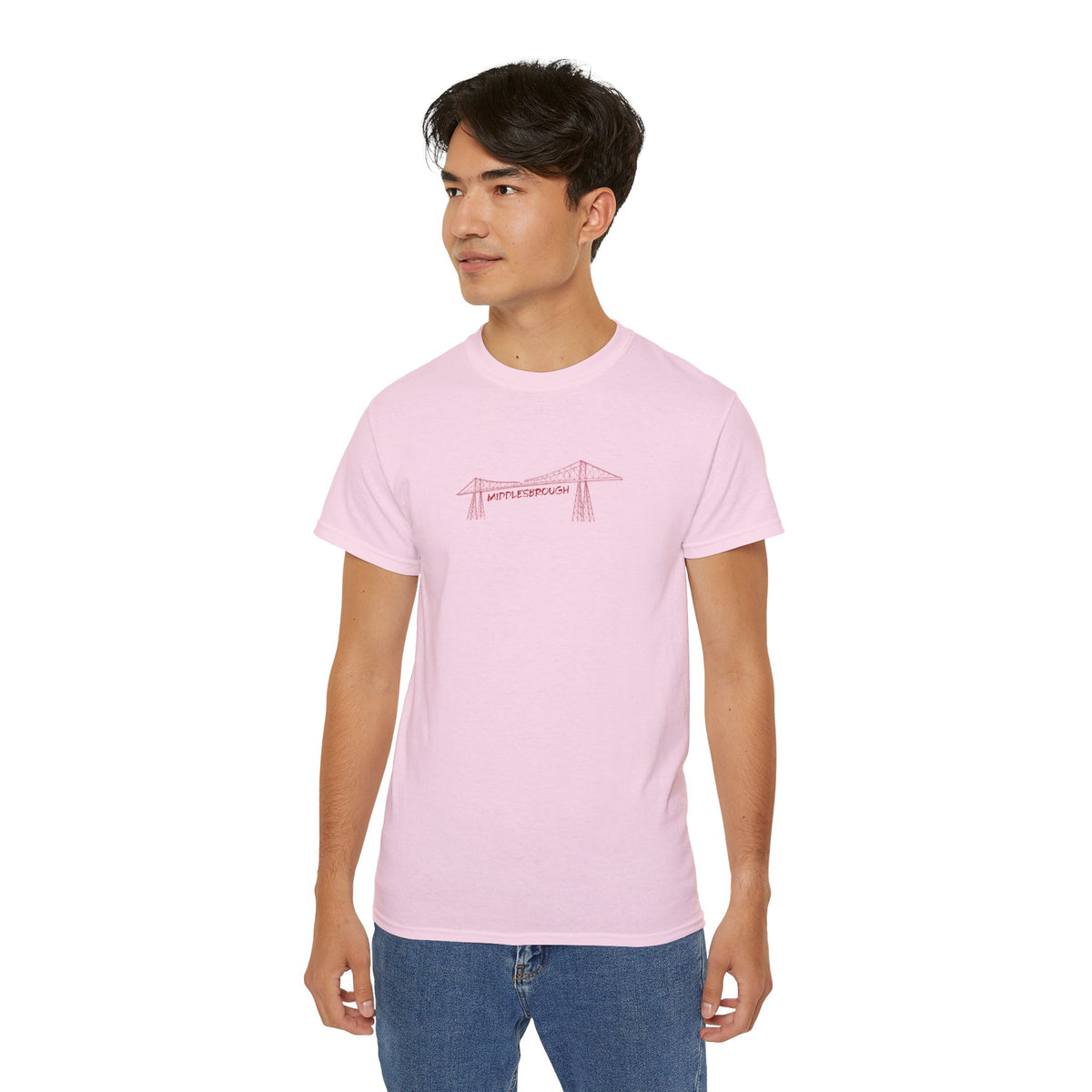 Transporter Bridge Sketch T‑Shirt — Minimalist Hand‑Drawn Middlesbrough Bridge Design