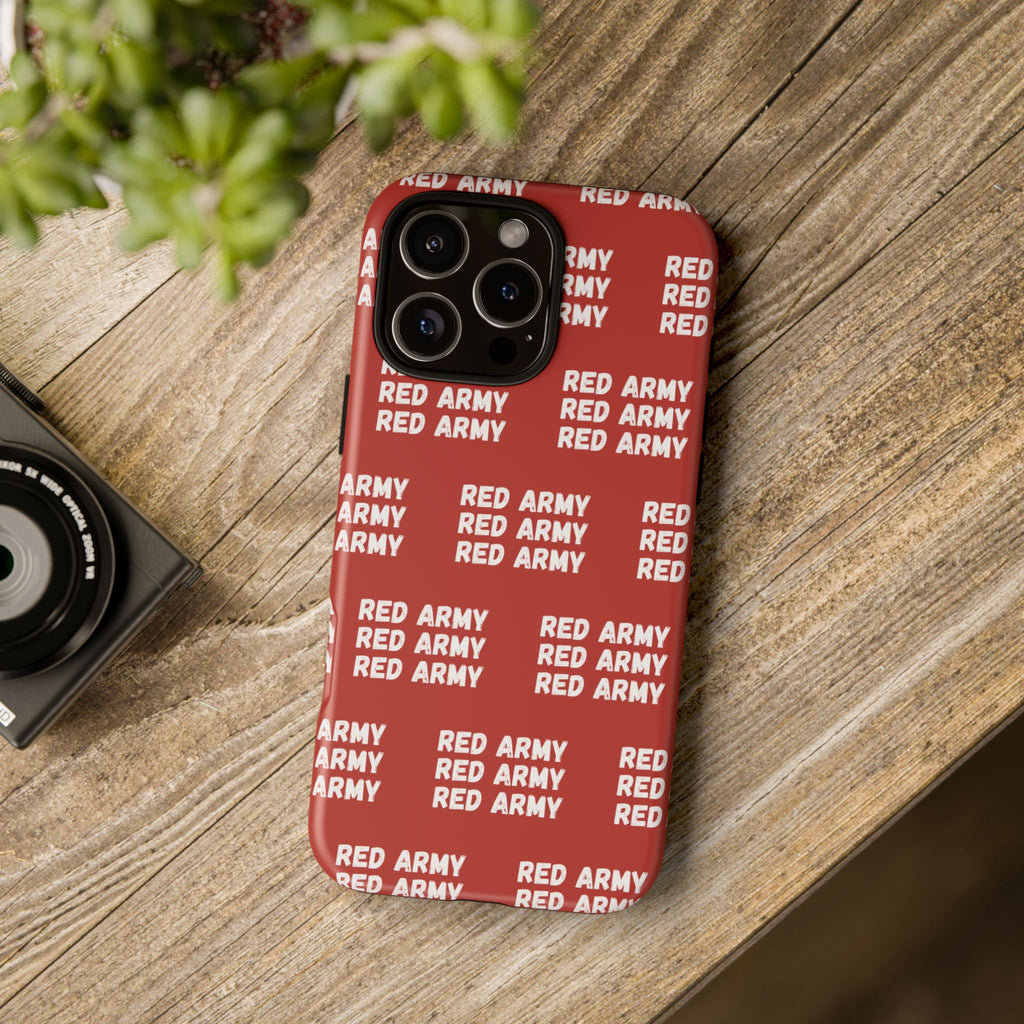 "RED ARMY RED ARMY RED ARMY" Phone Case — Red Pattern Tough Case
