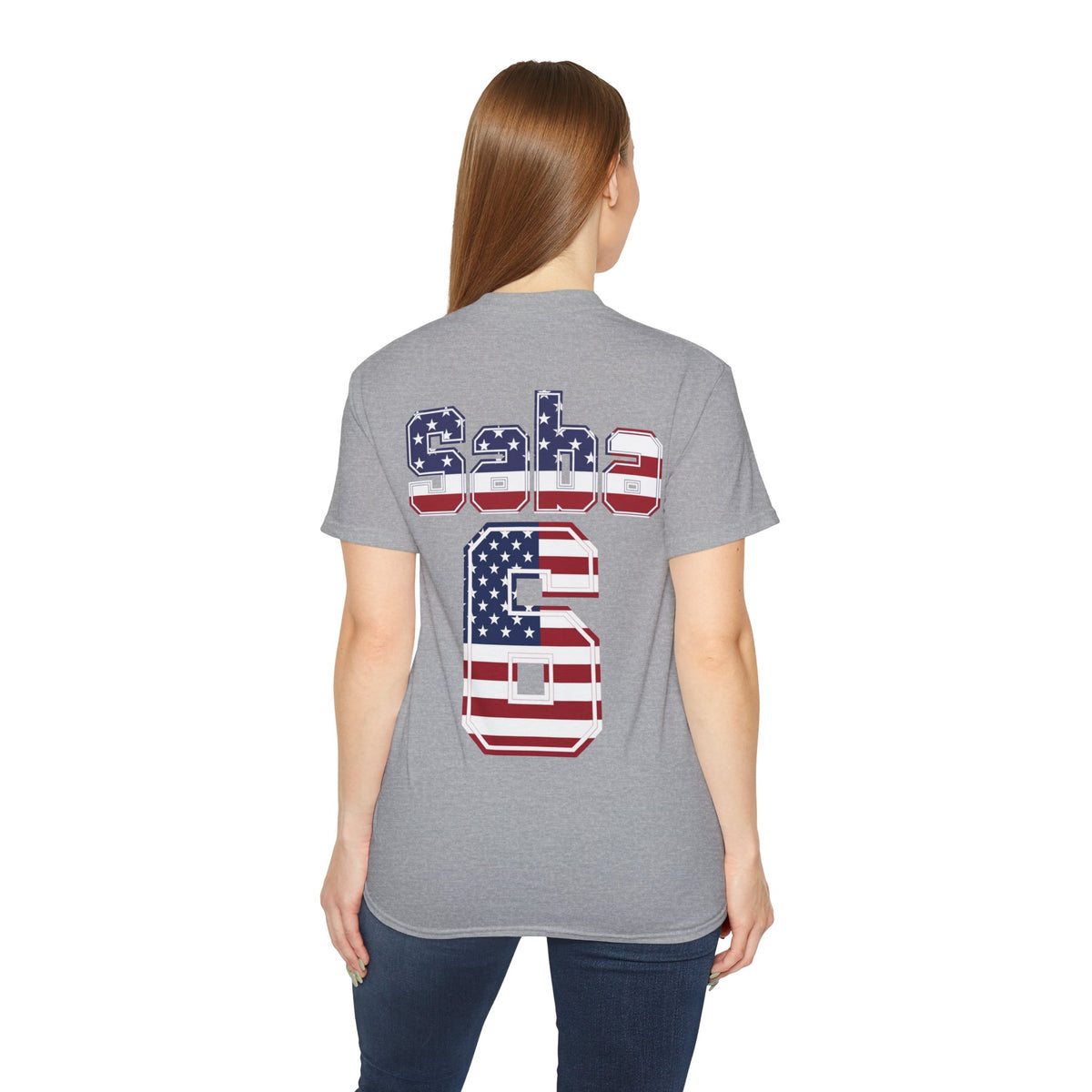 Sabastian Berhalter Number 6 USA Flag Shirt for the BORO 'back print only'