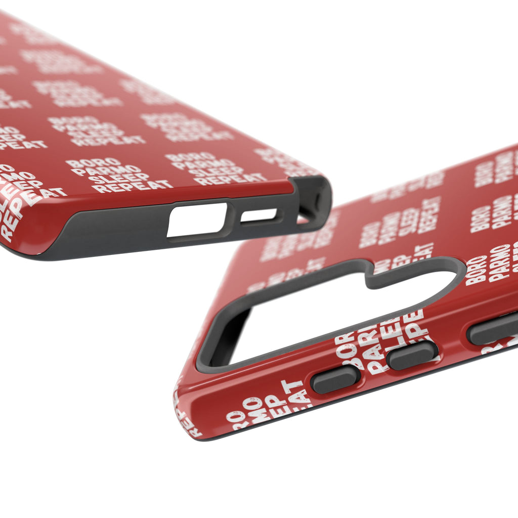 "BORO PARMO SLEEP REPEAT" Phone Case — Red Pattern Tough Case