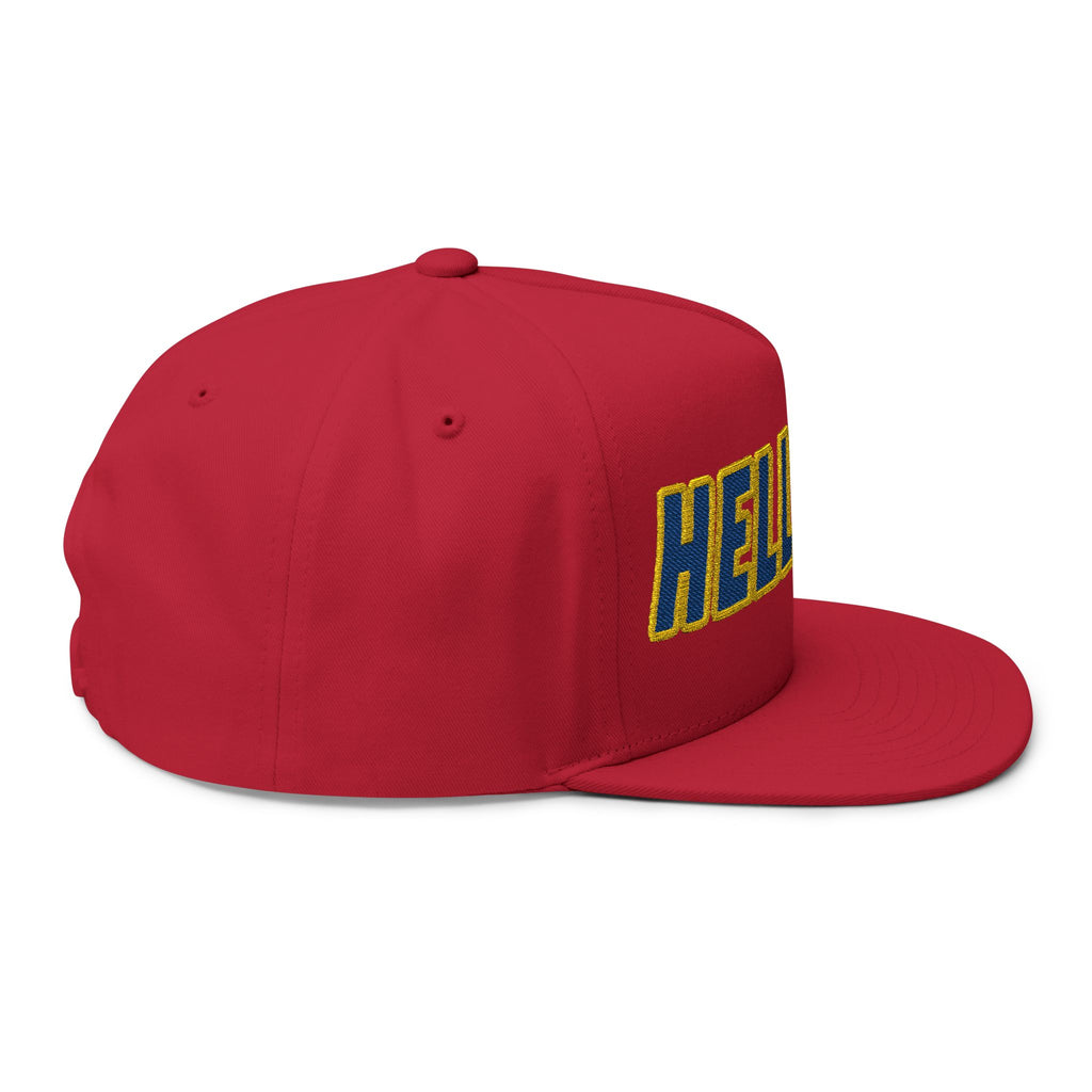BORO Flat Bill Cap — Embroidered 'HELLBALL' Bold Font Snapback Hat