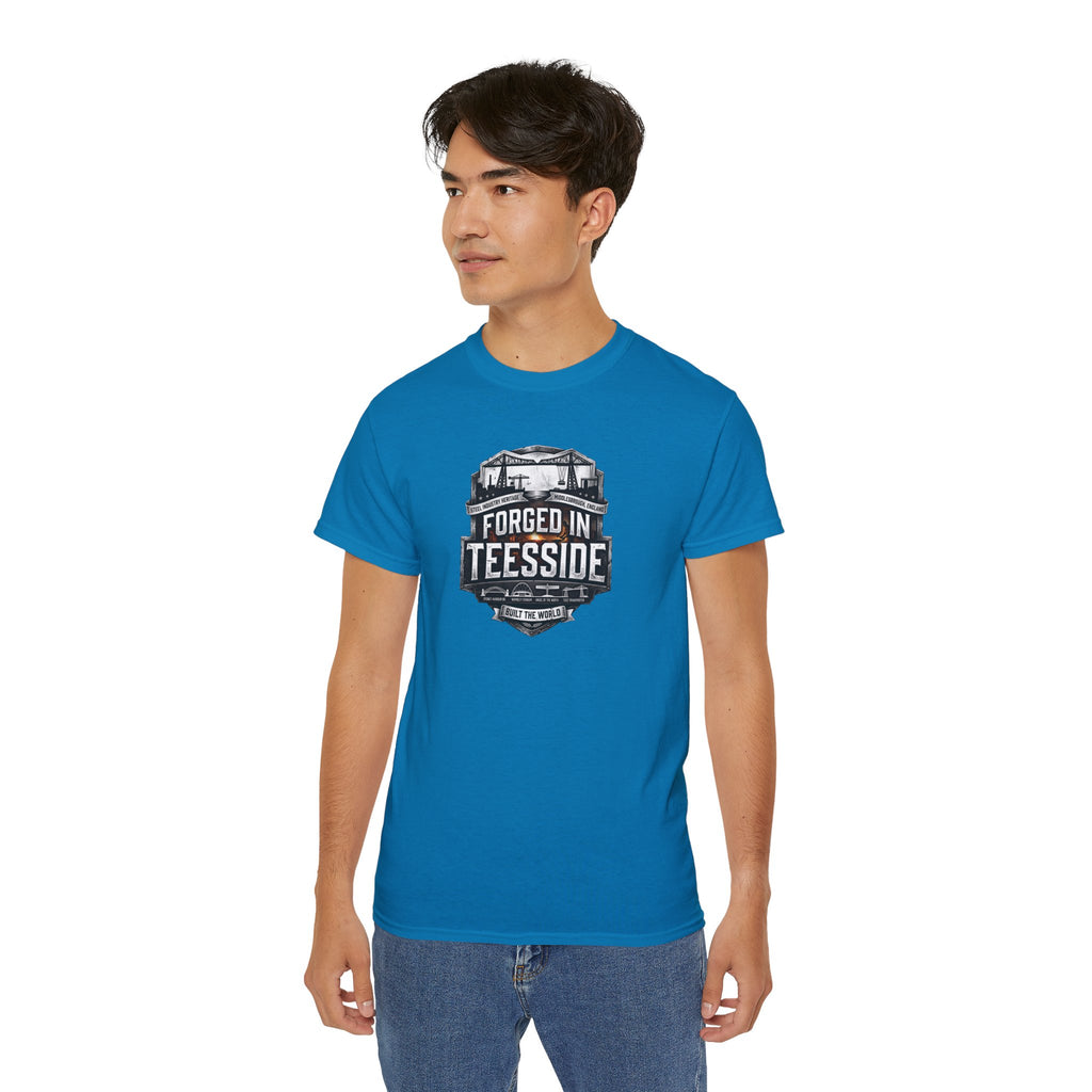 Forged in Teesside Graphic Tee, Industrial England T‑Shirt, Teesside Built The World, British Steel