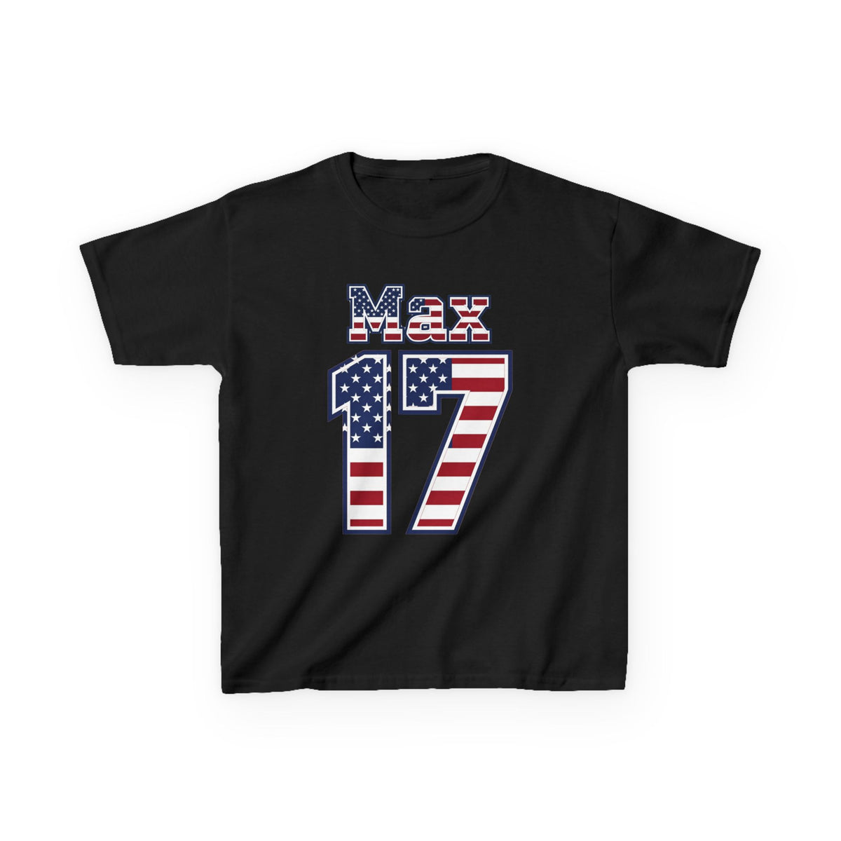 Kids Shirt 'Max 17' American Flag BORO Shirt, Max Arfsten is our Number 17 'Front print'